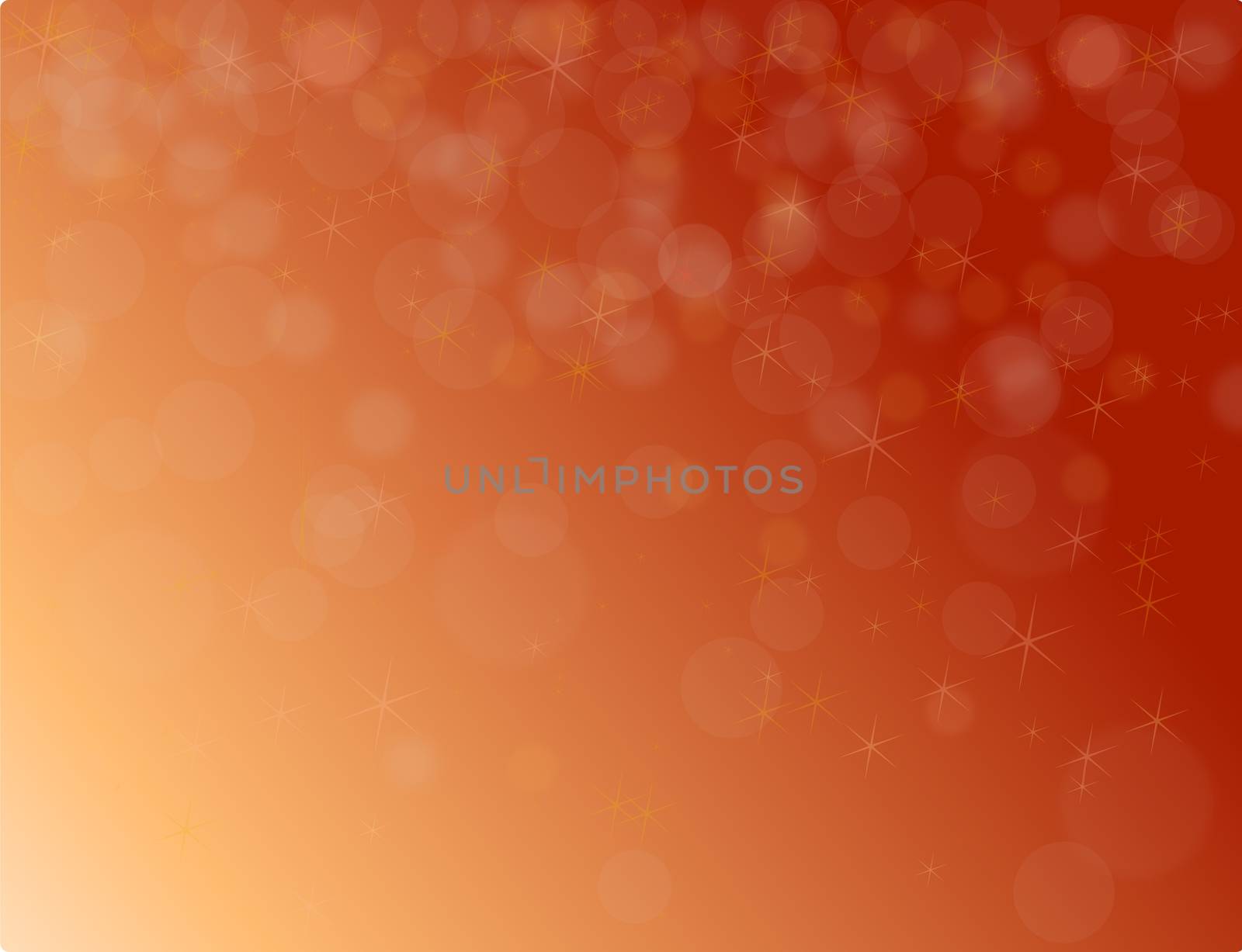 Abstract red christmas background with bokeh and stars