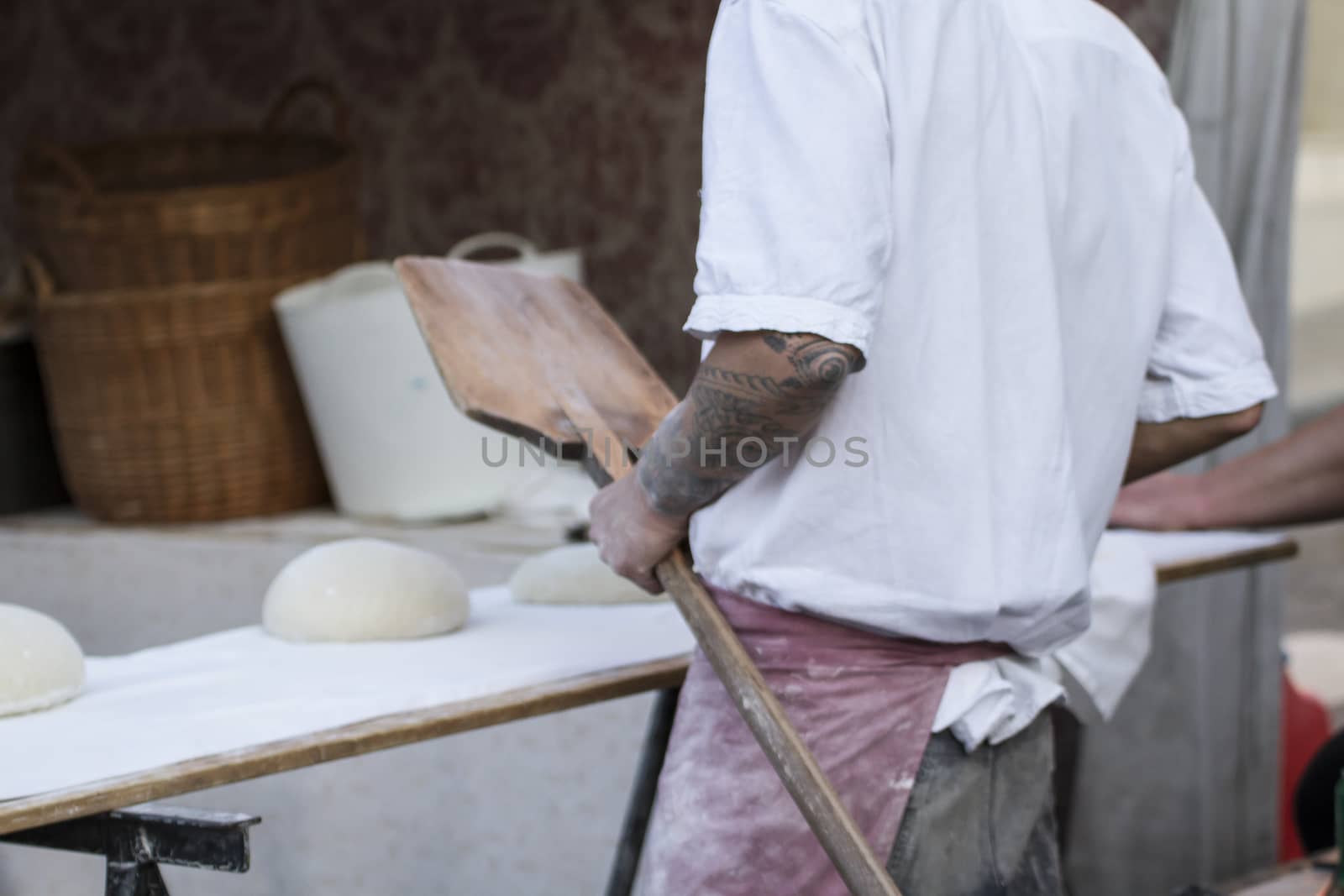 artisan bread in ancient medieval fair, Spain