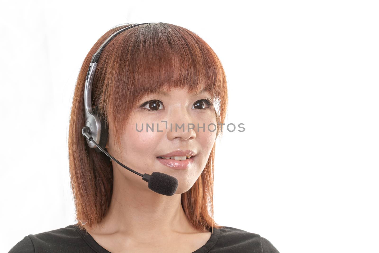 Help line operator with headset by imagesbykenny