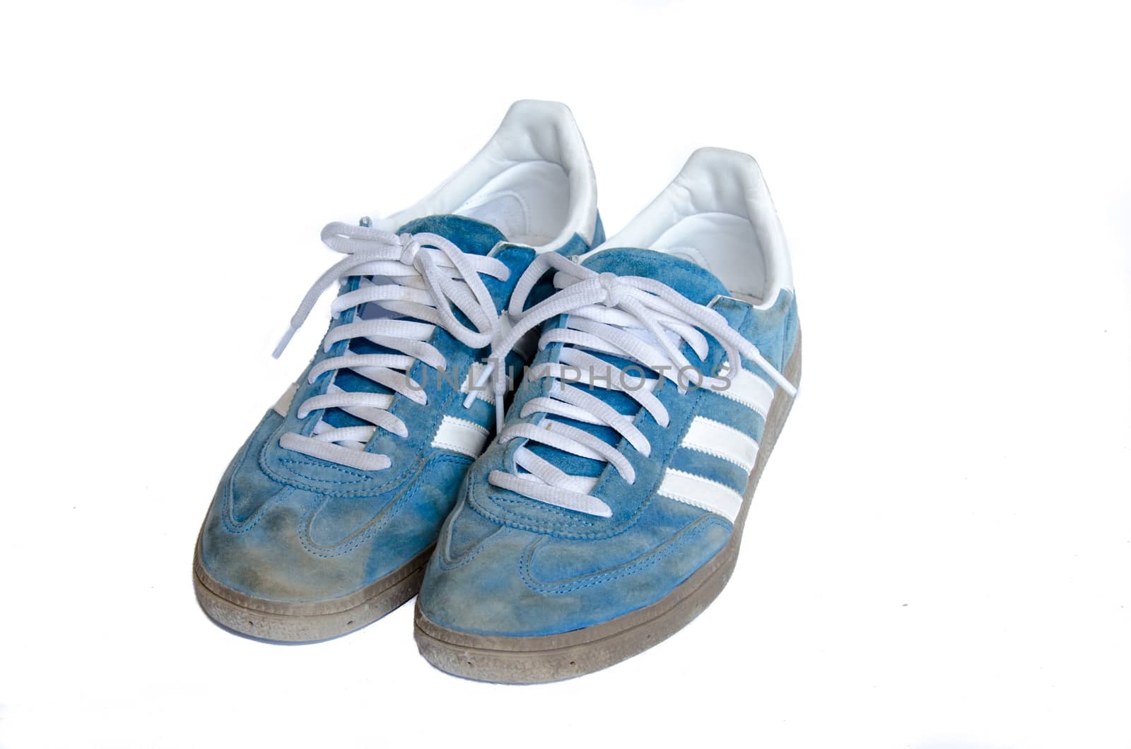 The Blue sneakers isolated on white background.