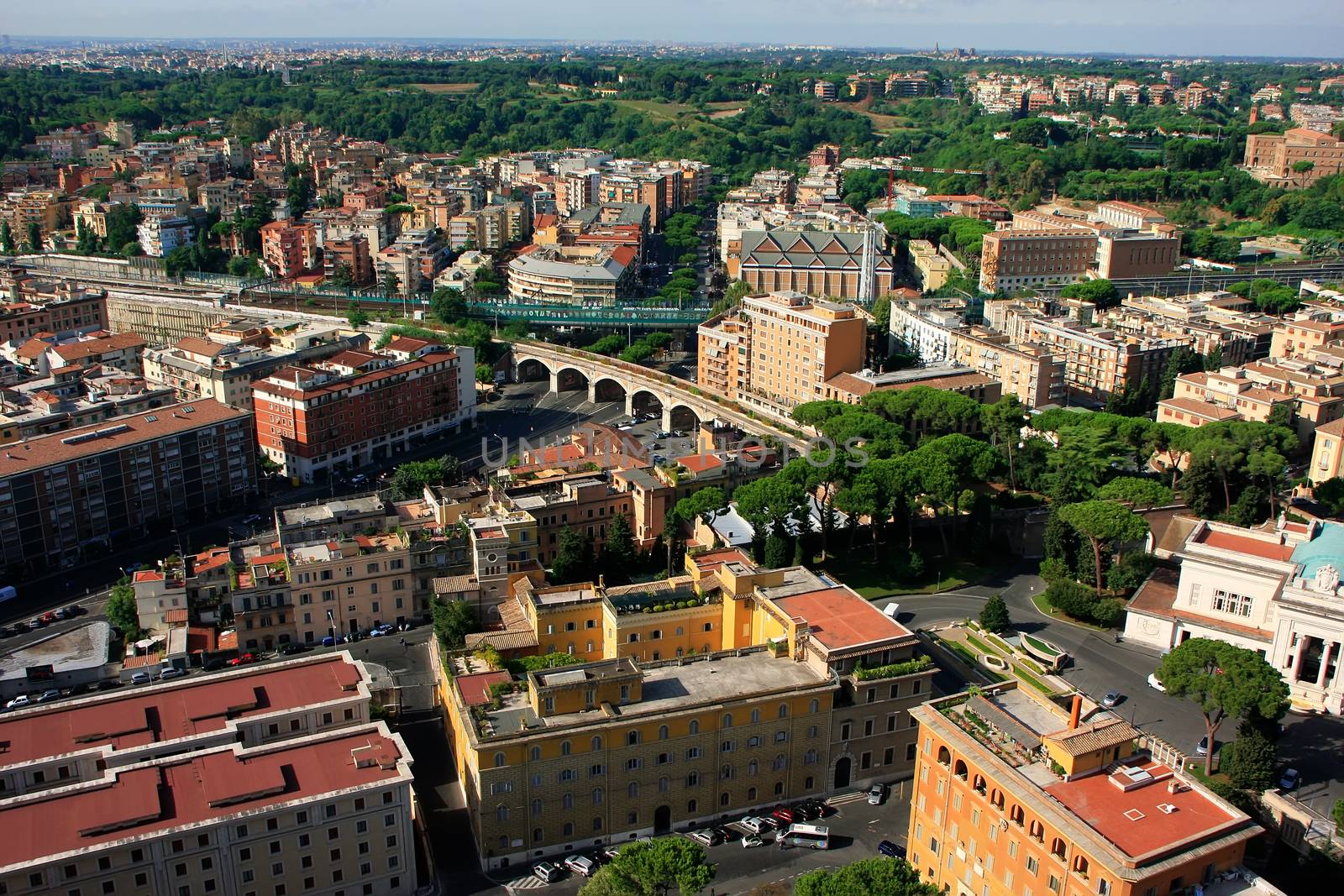 Aerial view of Vatican from St Peter Basilica, Rome, Italy by donya_nedomam