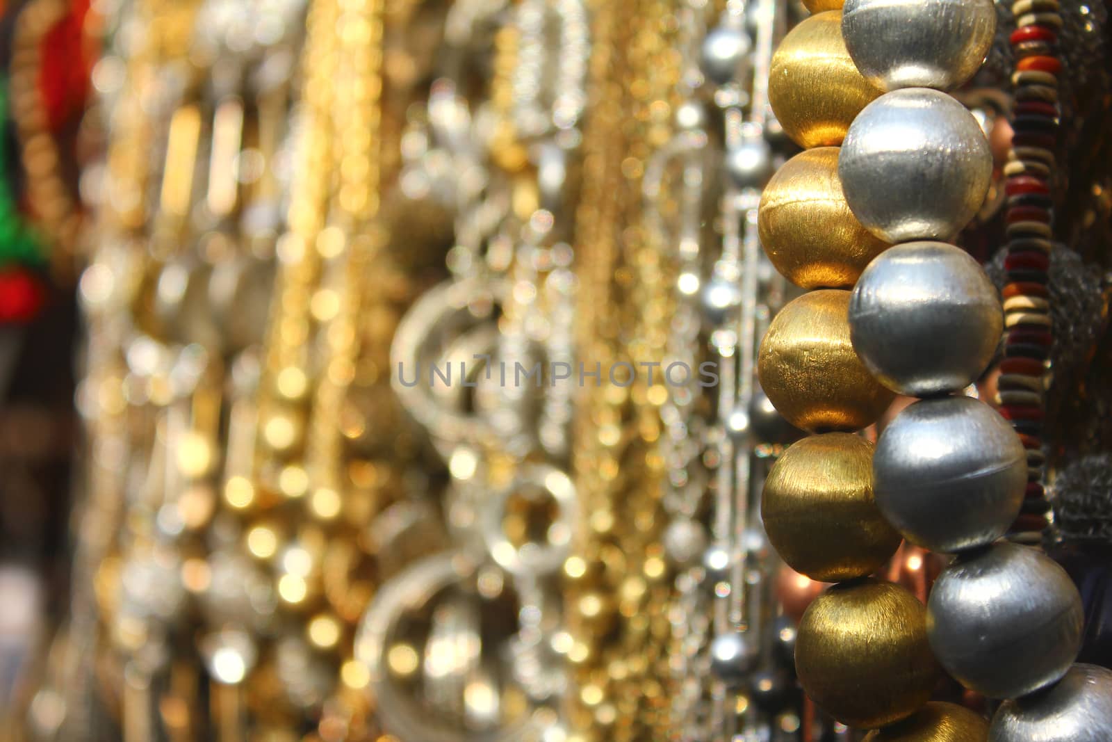 multiple metal beads in dilli haat shop