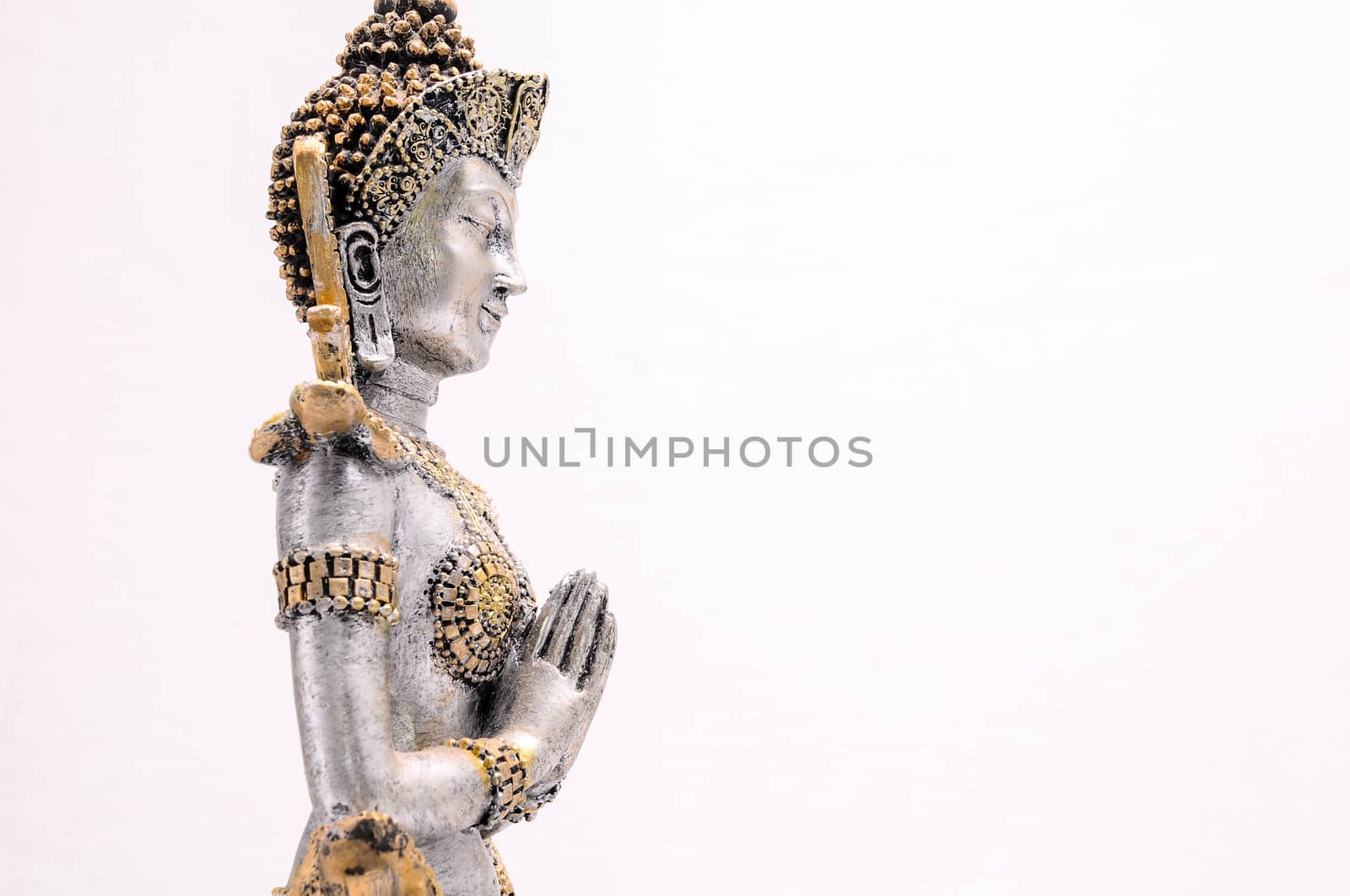 Oriental Asian Statue on a White Background