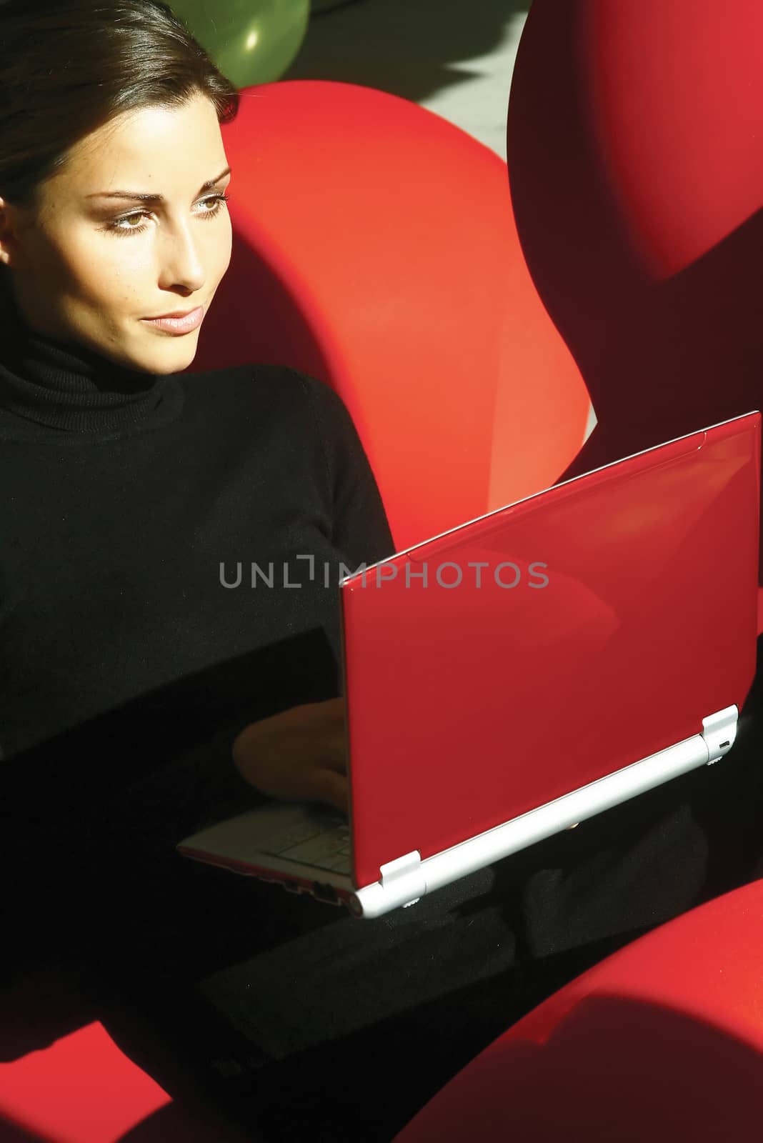 Portrait of an attractive young woman using laptop at home 