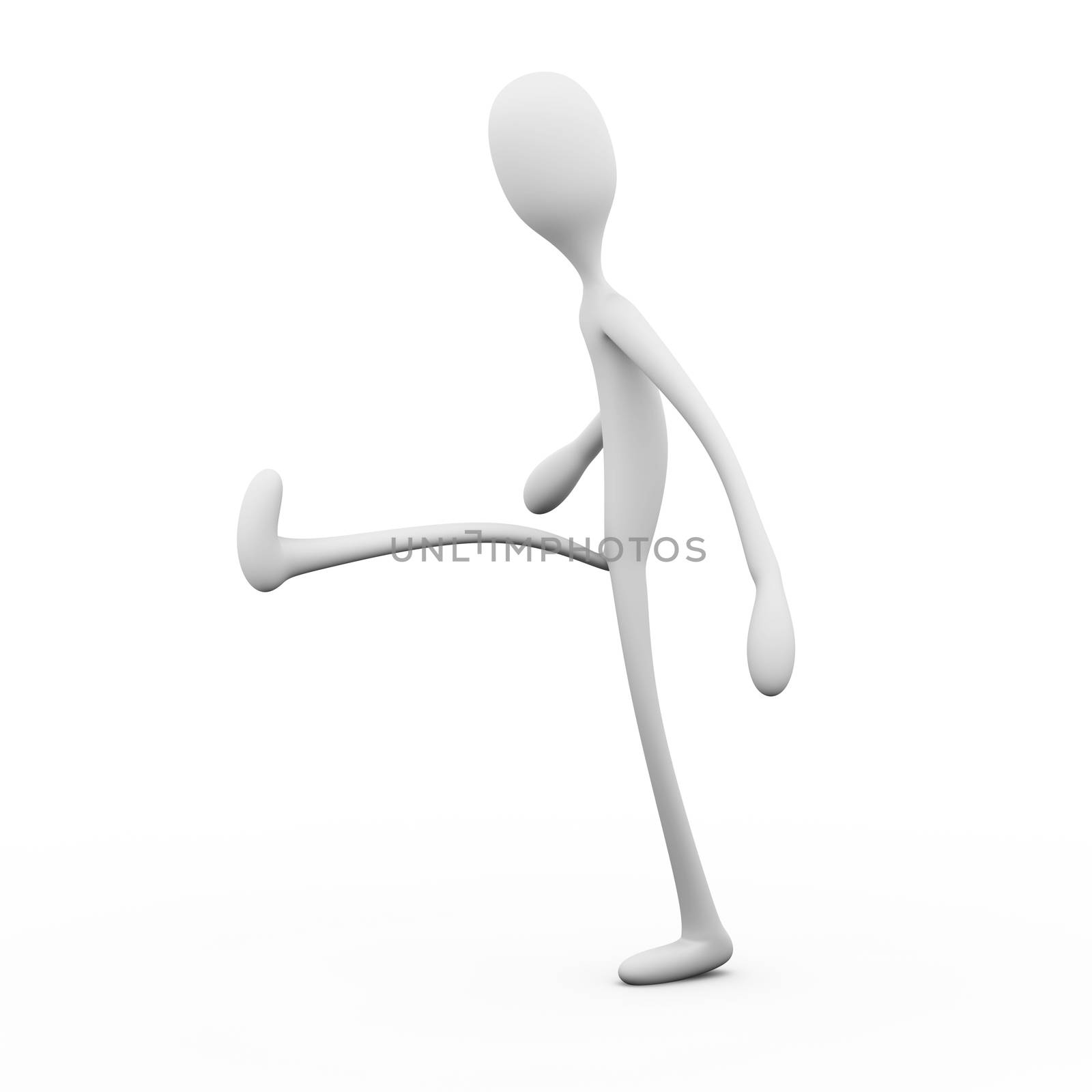 3D rendered Illustration. Cartoon figure Isolated on white.