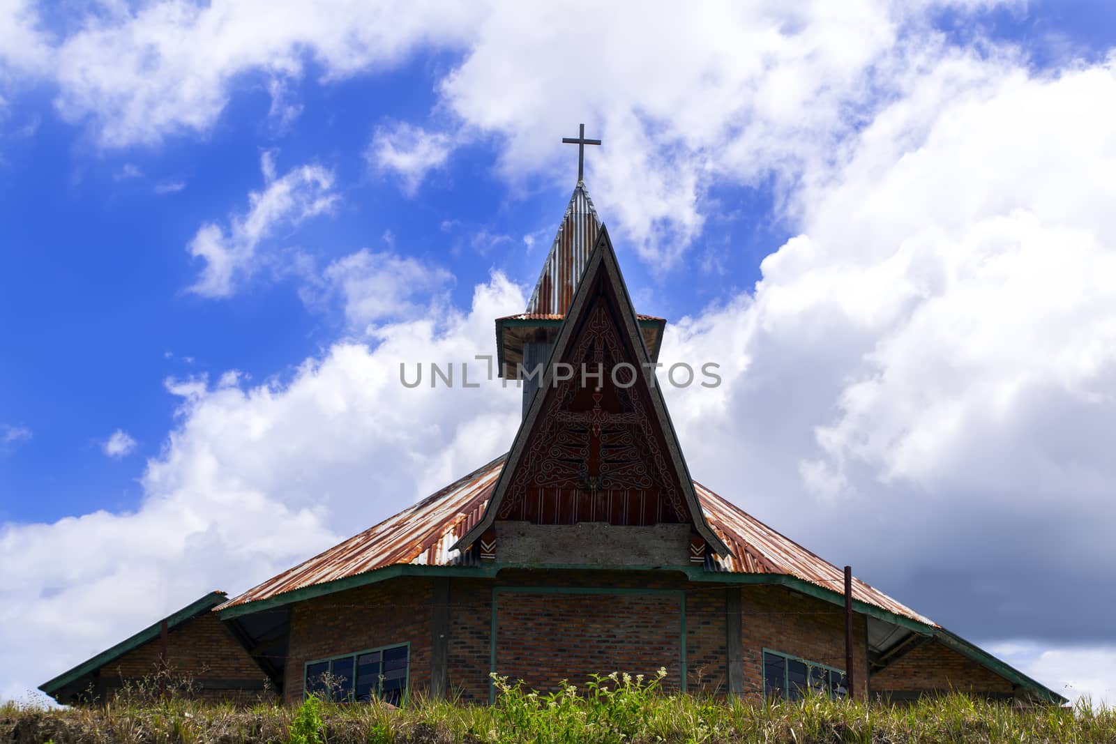 Catholic Church of St. Mary in Samosir Island. Lake Toba, Indonesia.