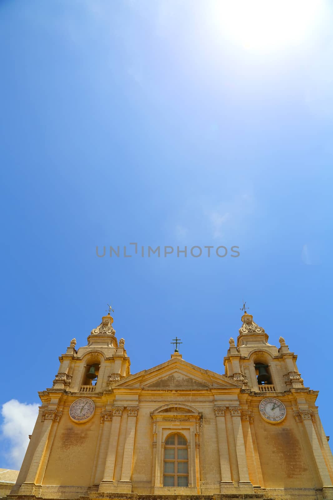 St. Pauls cathedral in Mdina, Malta.