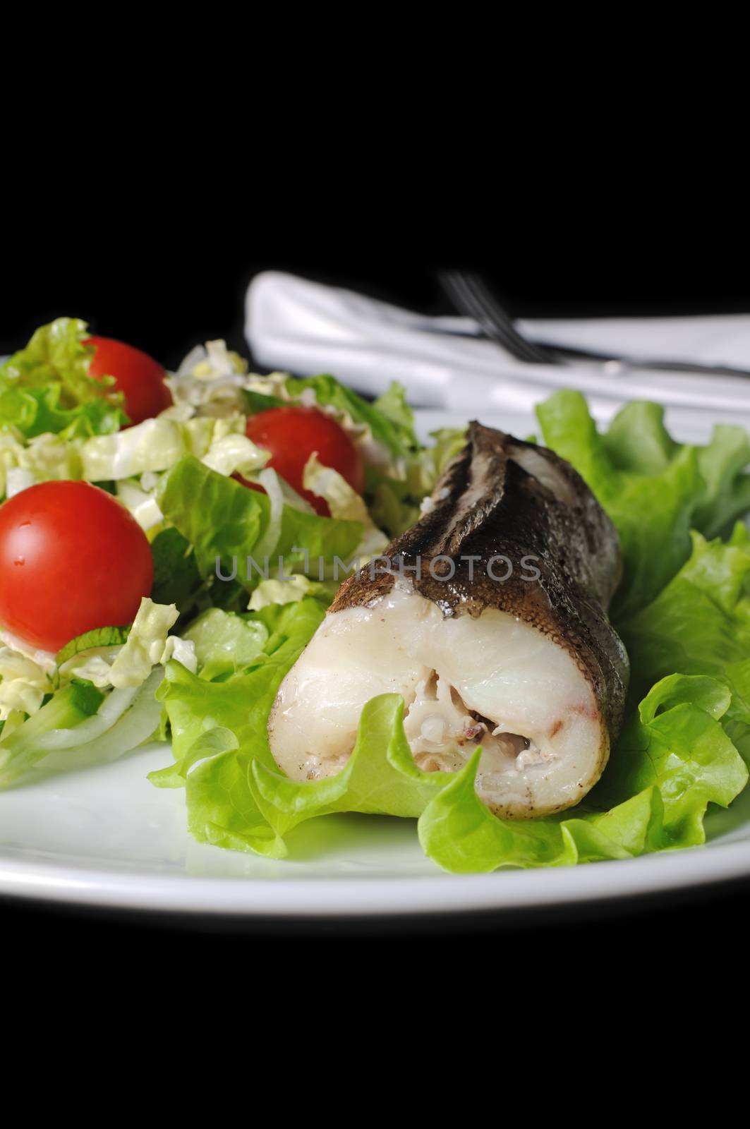 Baked fish (King clip) with vegetables by Apolonia