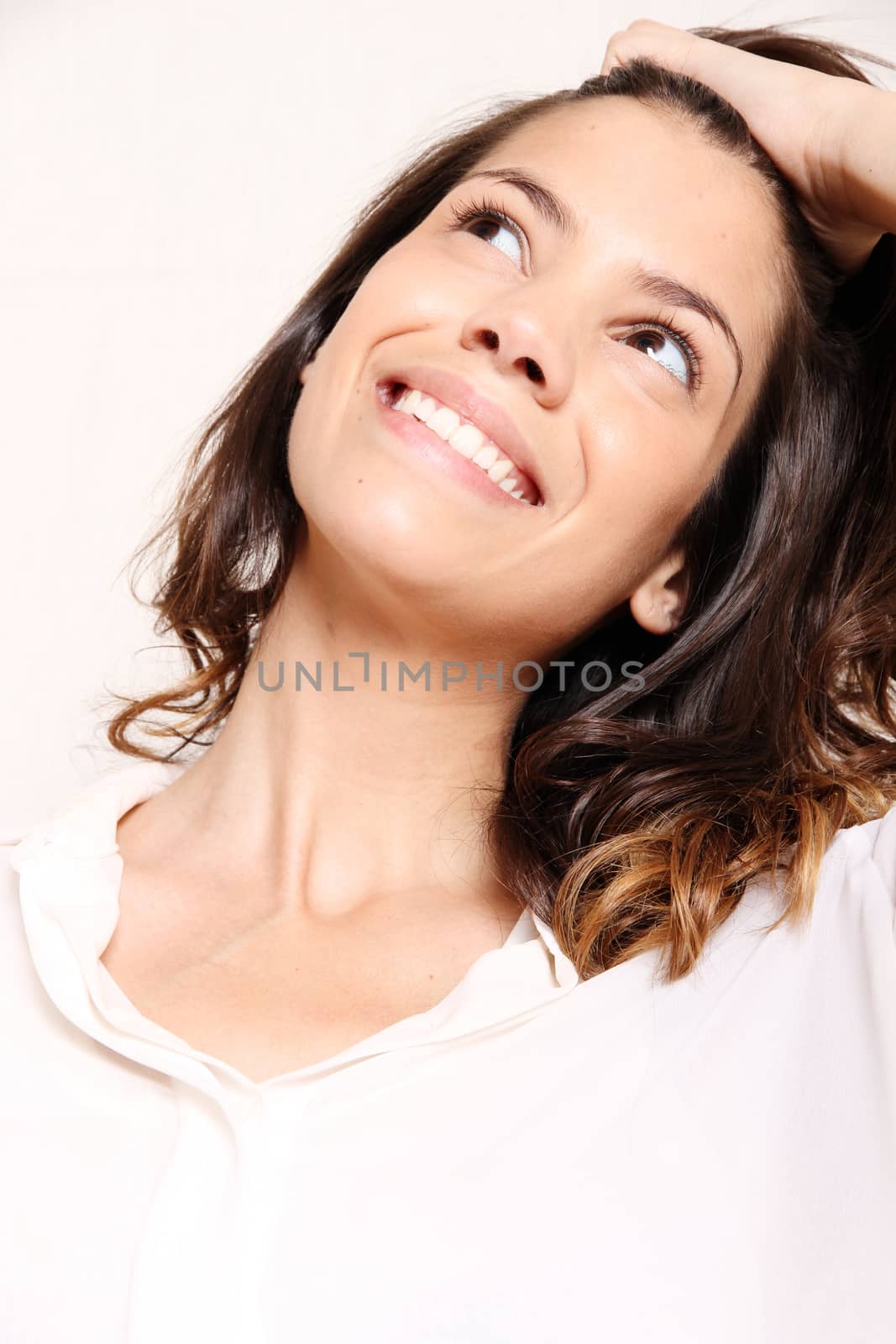 Portrait of a beautiful, laughing, hispanic Woman.