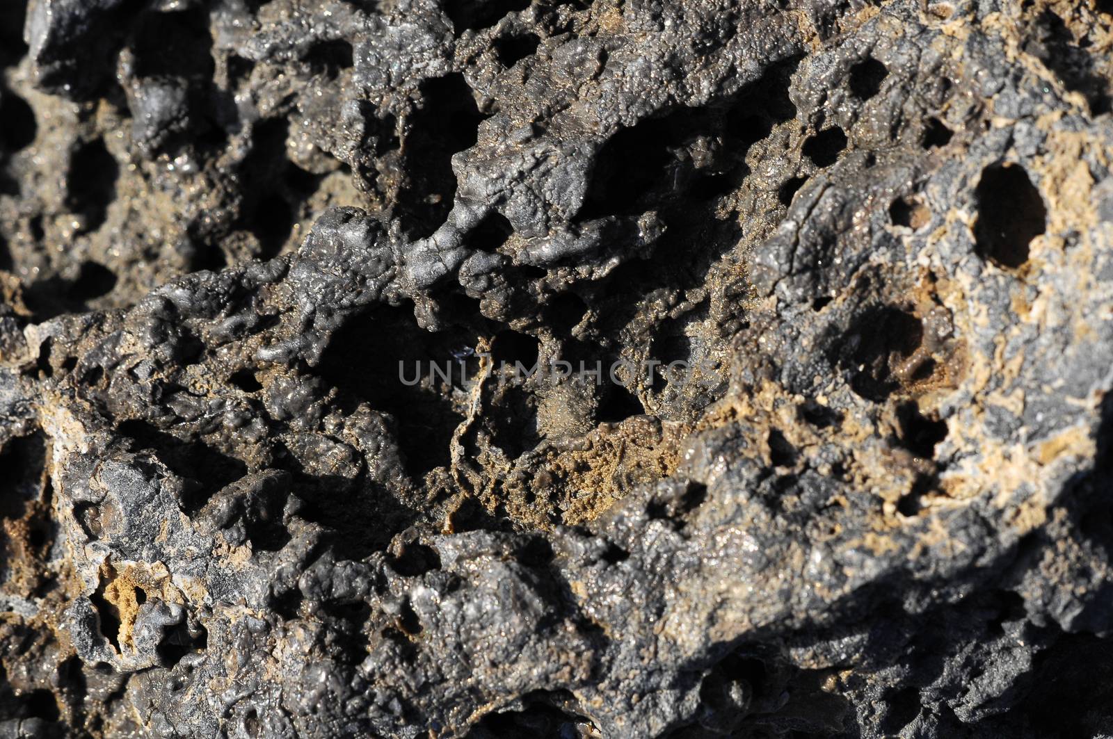 Stone Texture Hardened Lava in Tenerife Volcanic Canary Island