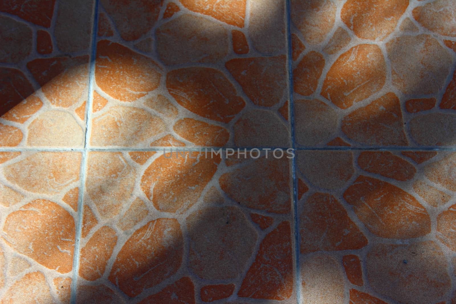 Tile light brown color, on which falls the shadow