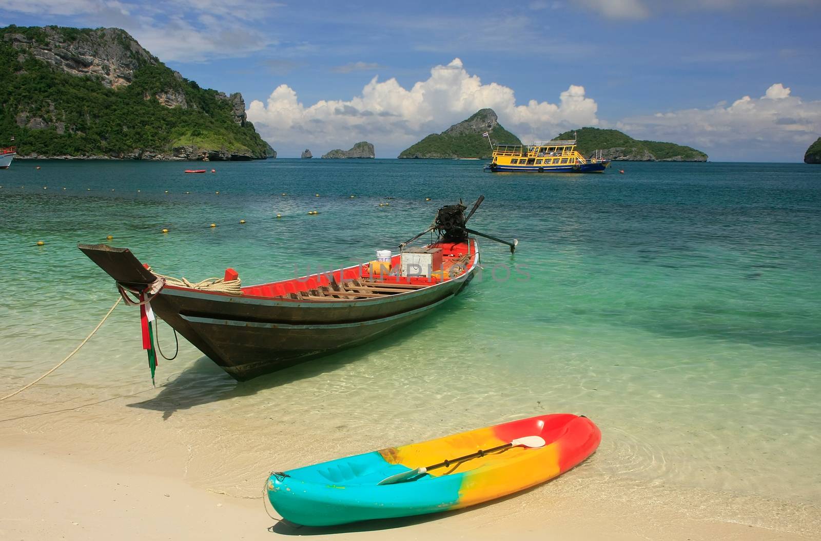 Longtail boat at Mae Koh island, Ang Thong National Marine Park, by donya_nedomam