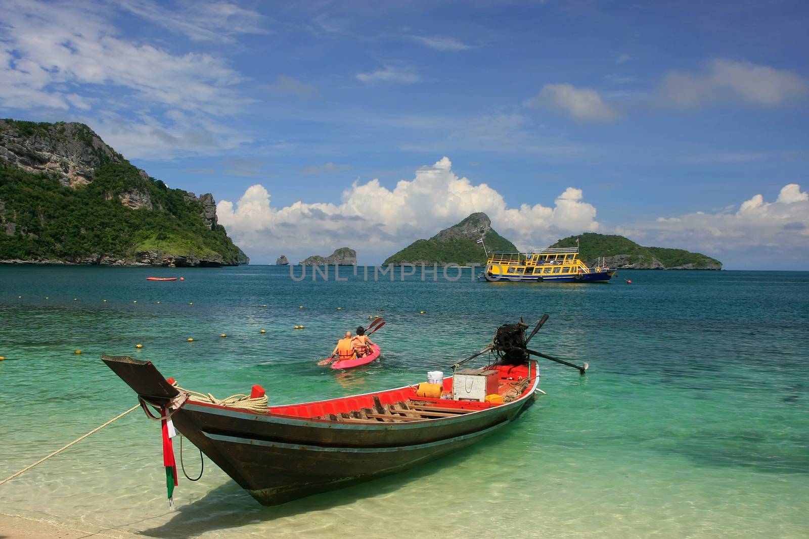 Longtail boat at Mae Koh island, Ang Thong National Marine Park, by donya_nedomam