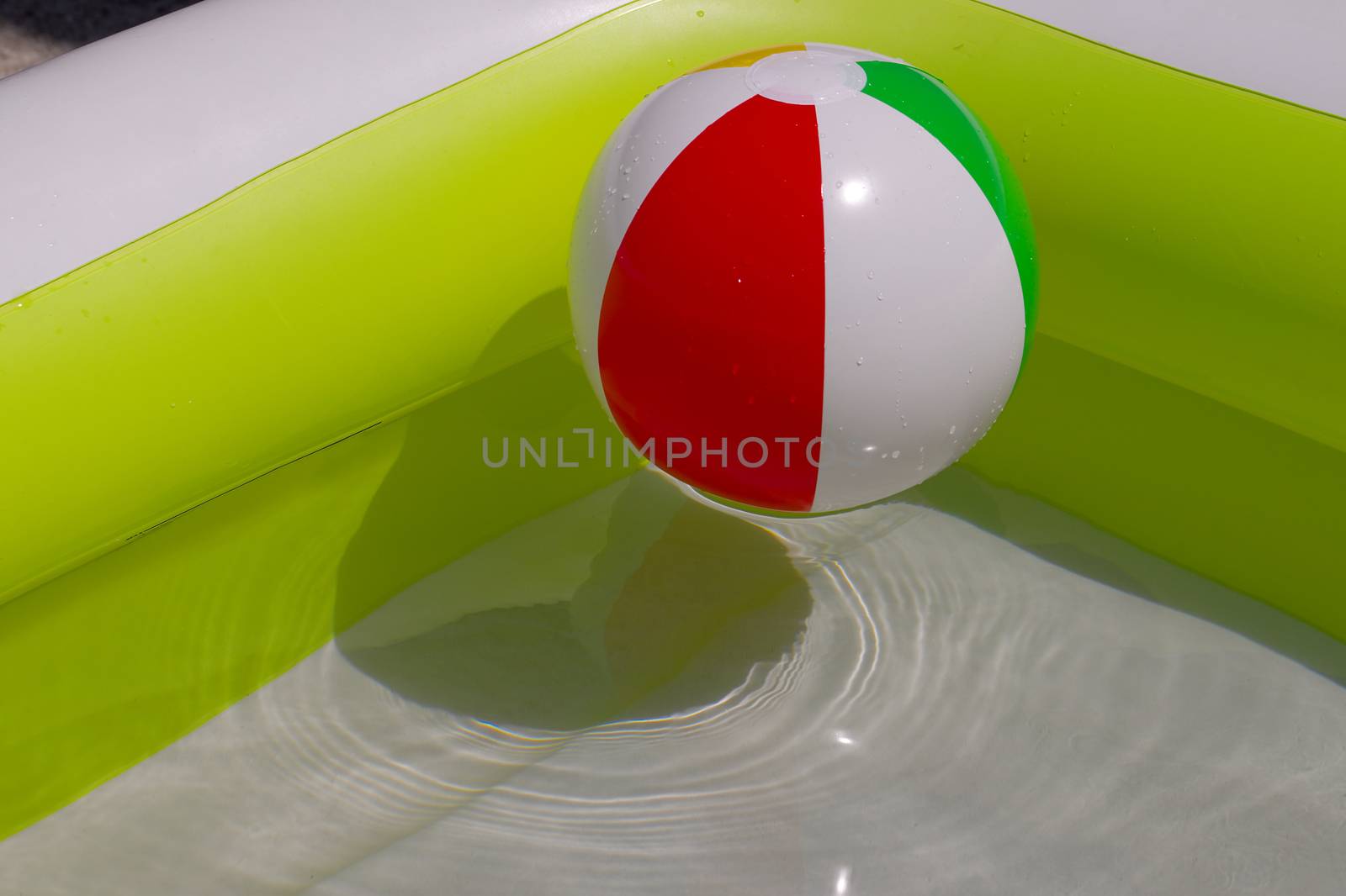 Rubber ball in a swimming pool