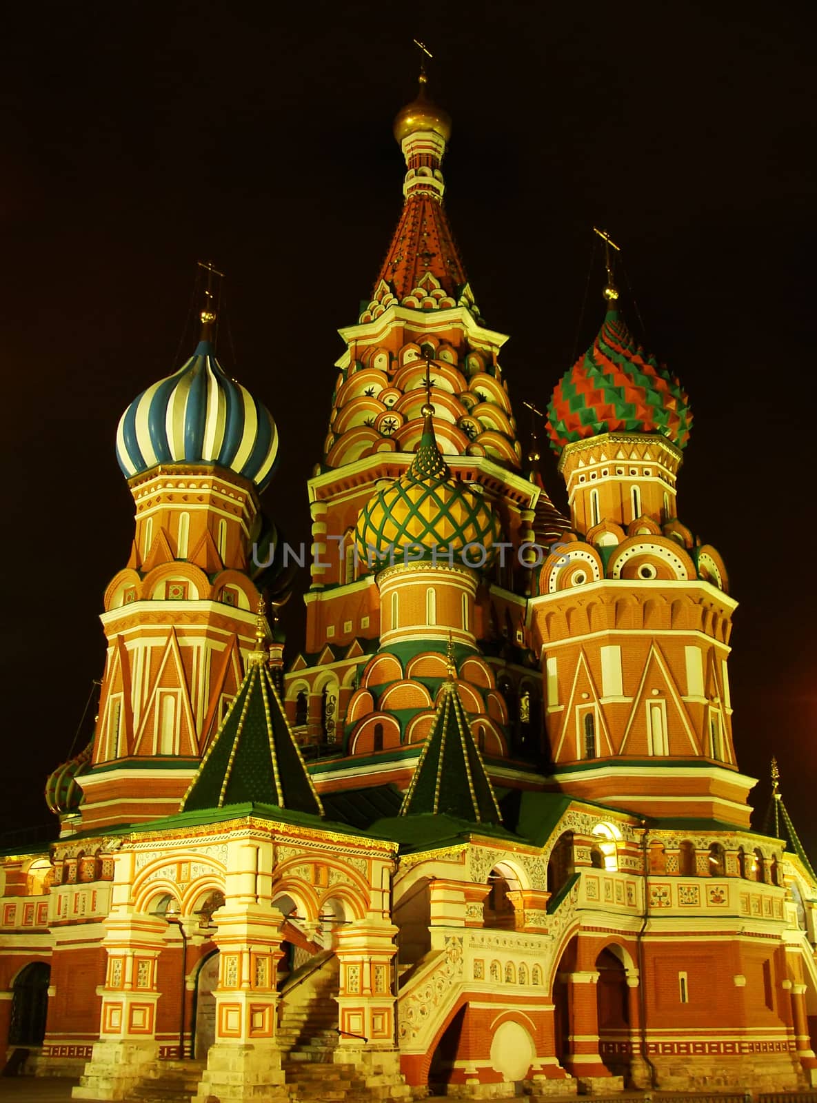 Cathedral of Vasily the Blessed at night, Moscow, Russia by donya_nedomam