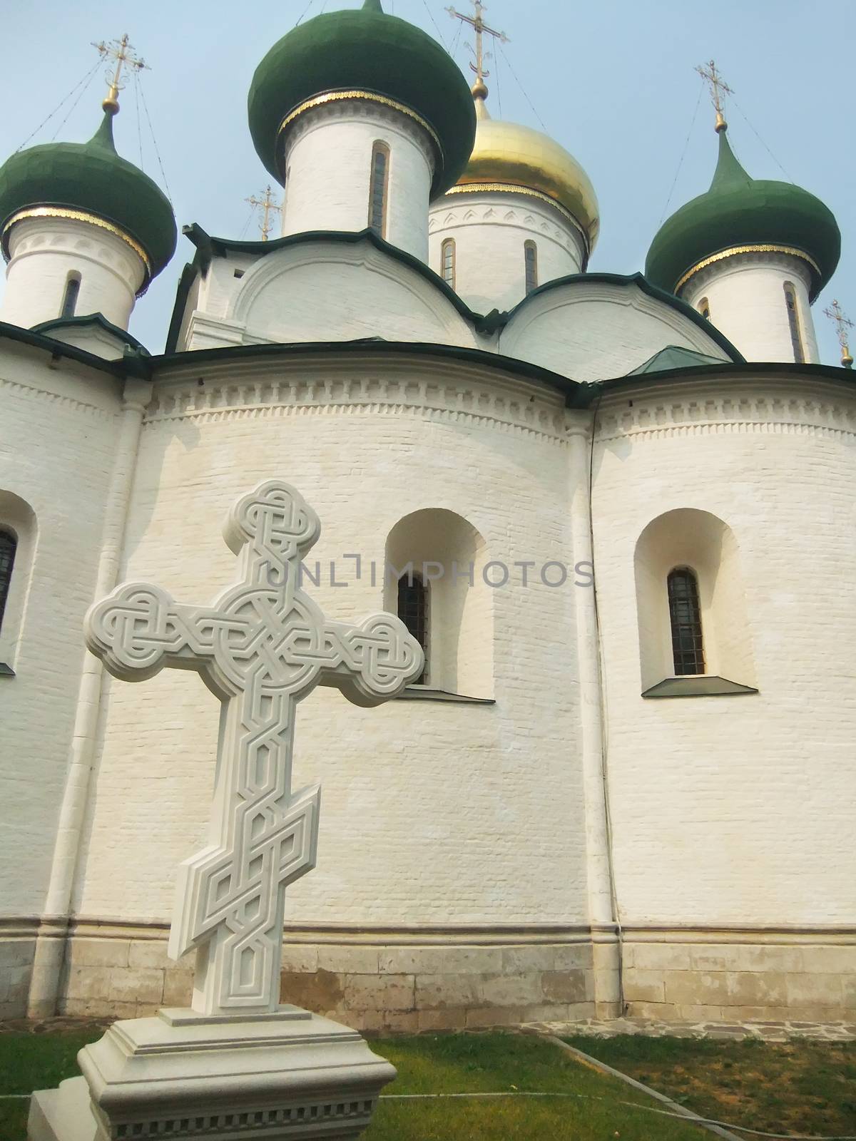 Transfiguration Cathedral and bell tower in Monastery of Saint Euthymius, Suzdal, Russia 