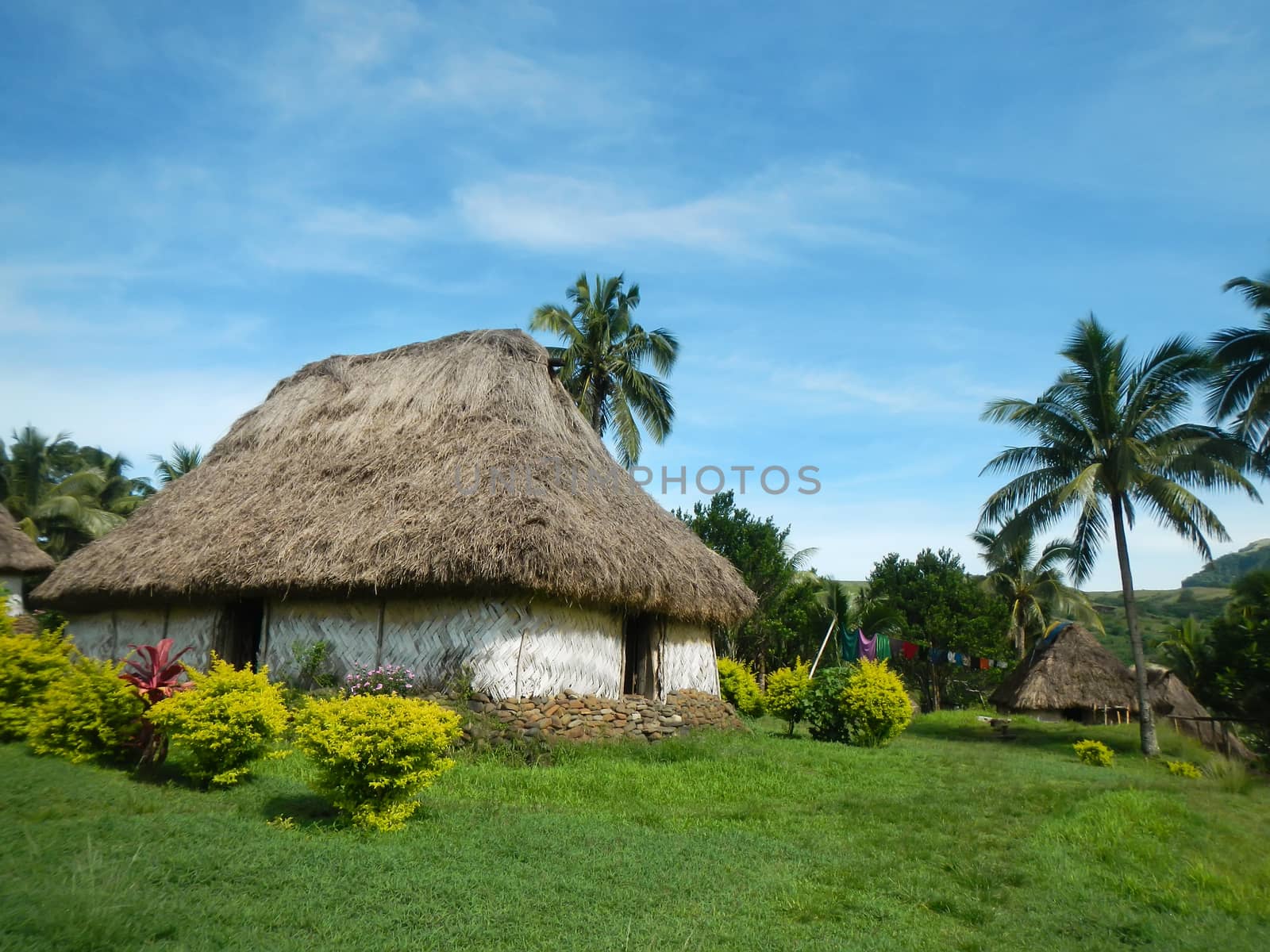 Traditional house of Navala village, Viti Levu, Fiji by donya_nedomam