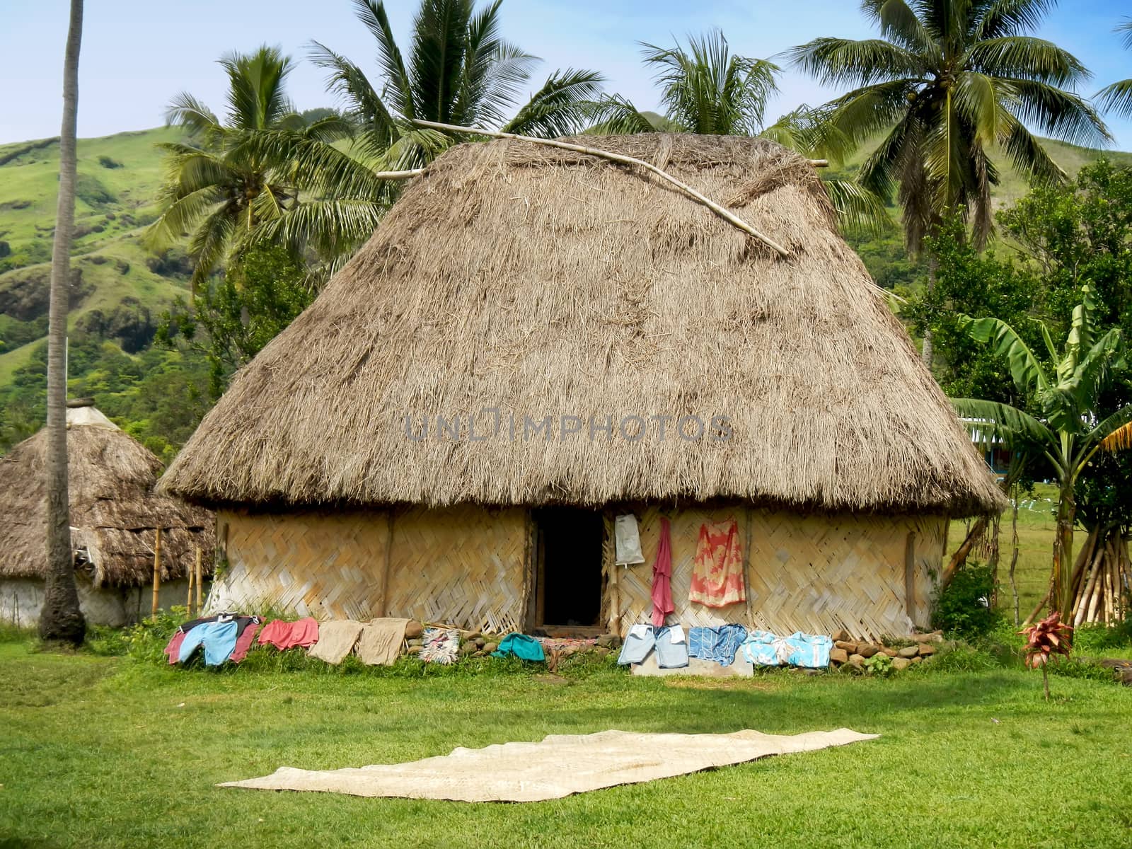 Traditional house of Navala village, Viti Levu island, Fiji