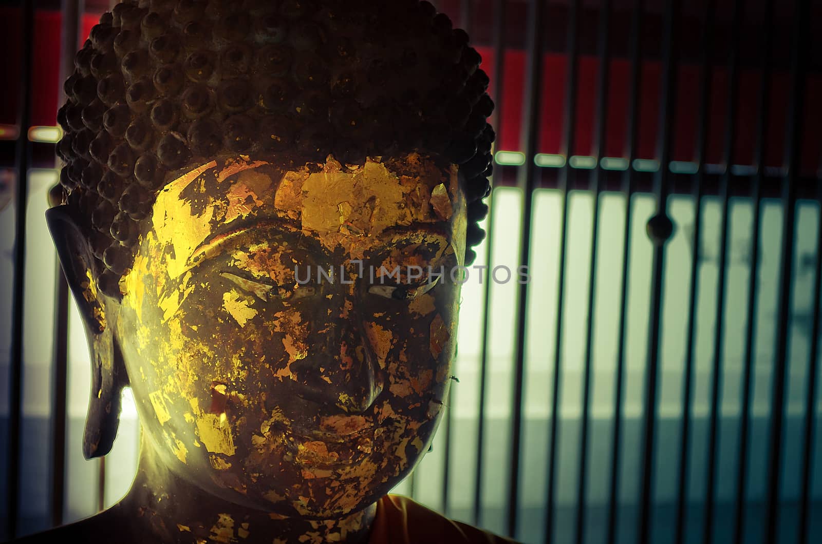 The Face of Seated Buddha Image in Temple.Wat Phra Mahathat Woramahawihan, Nakhon Si Thammarat, Thailand.

http://whc.unesco.org/en/tentativelists/5752/