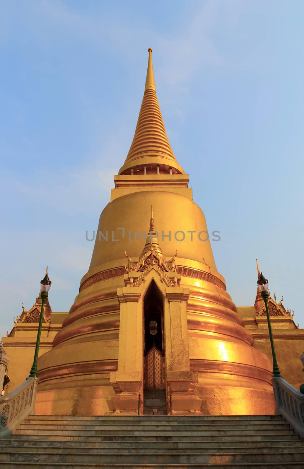 Gold stupa from Wat Phra Kaew in bangkok, Thailand.