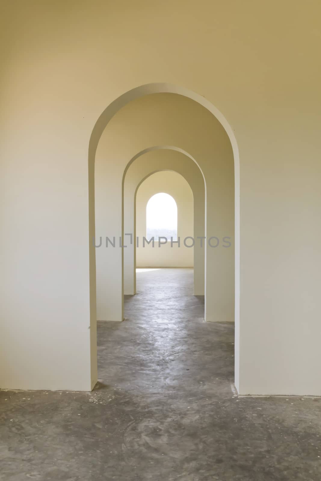 Tunnel door in the thai church at Thailand.