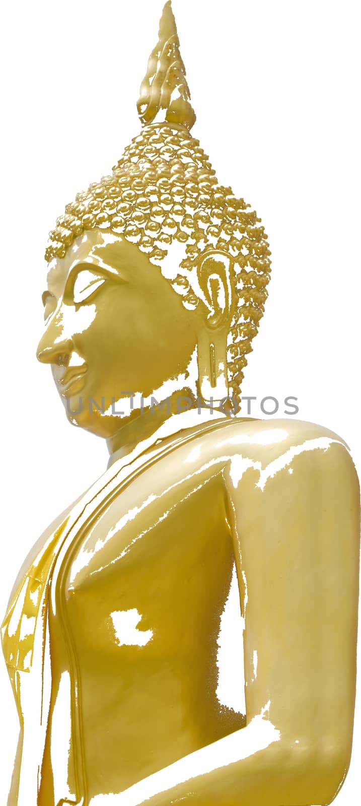 A image or Statue of Buddha that Seated in The attitude of 
meditation and Sitting cross-legs with one top of another.