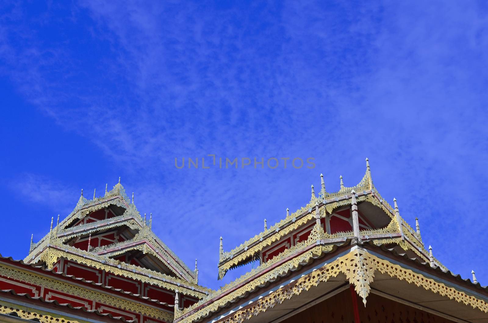Architecture of Roof of Tai Yai's Buddhist Temple.