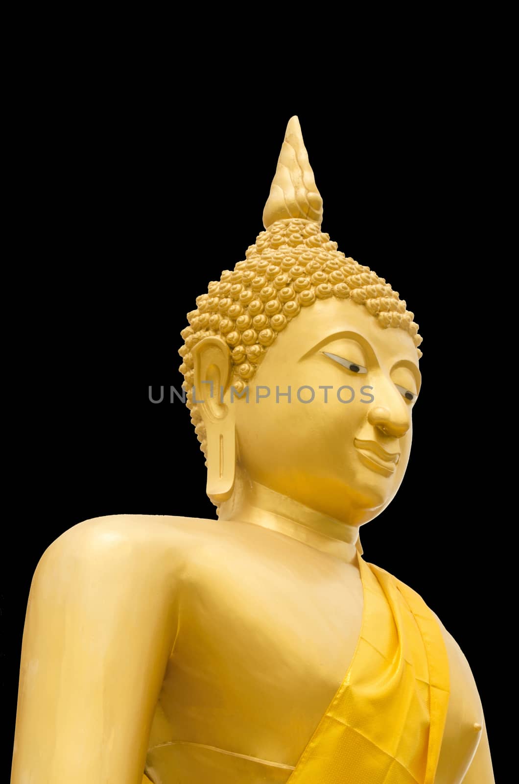 A image or Statue of Buddha that Seated in The attitude of meditation and Sitting cross-legs with one top of another.