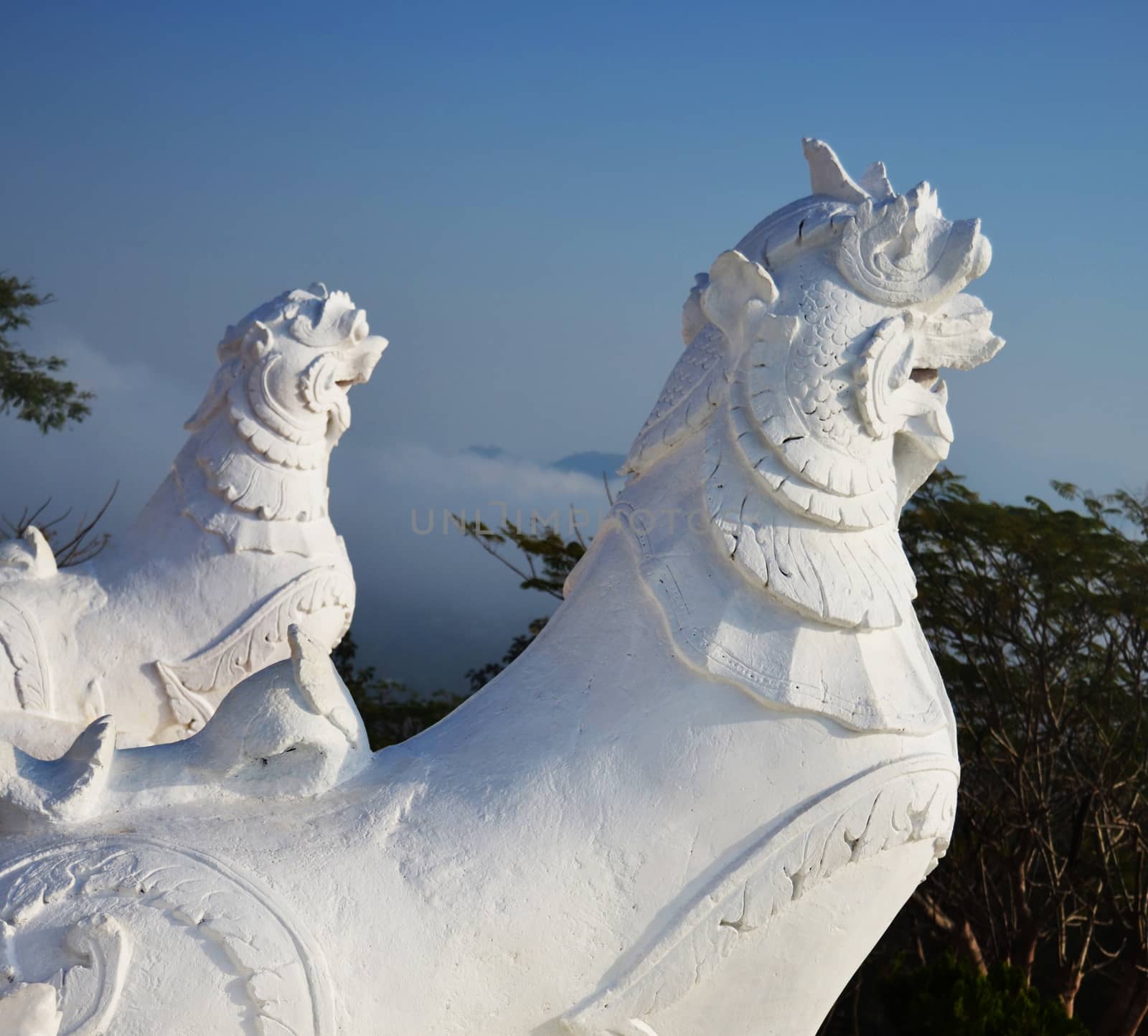 White Stone Lion that made for fortune and drive out evil.