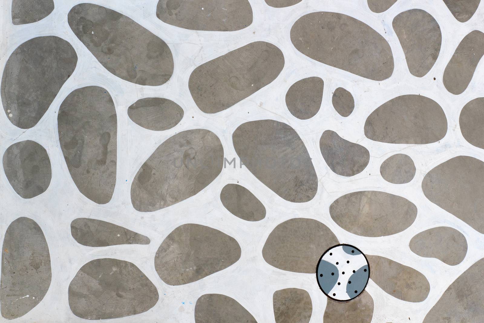 Modern pattern on the walkway, Patterns on the floor.