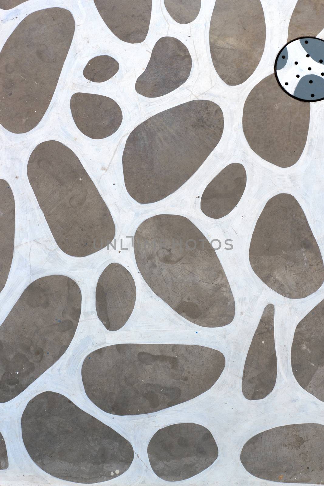 Modern pattern on the walkway, Patterns on the floor.