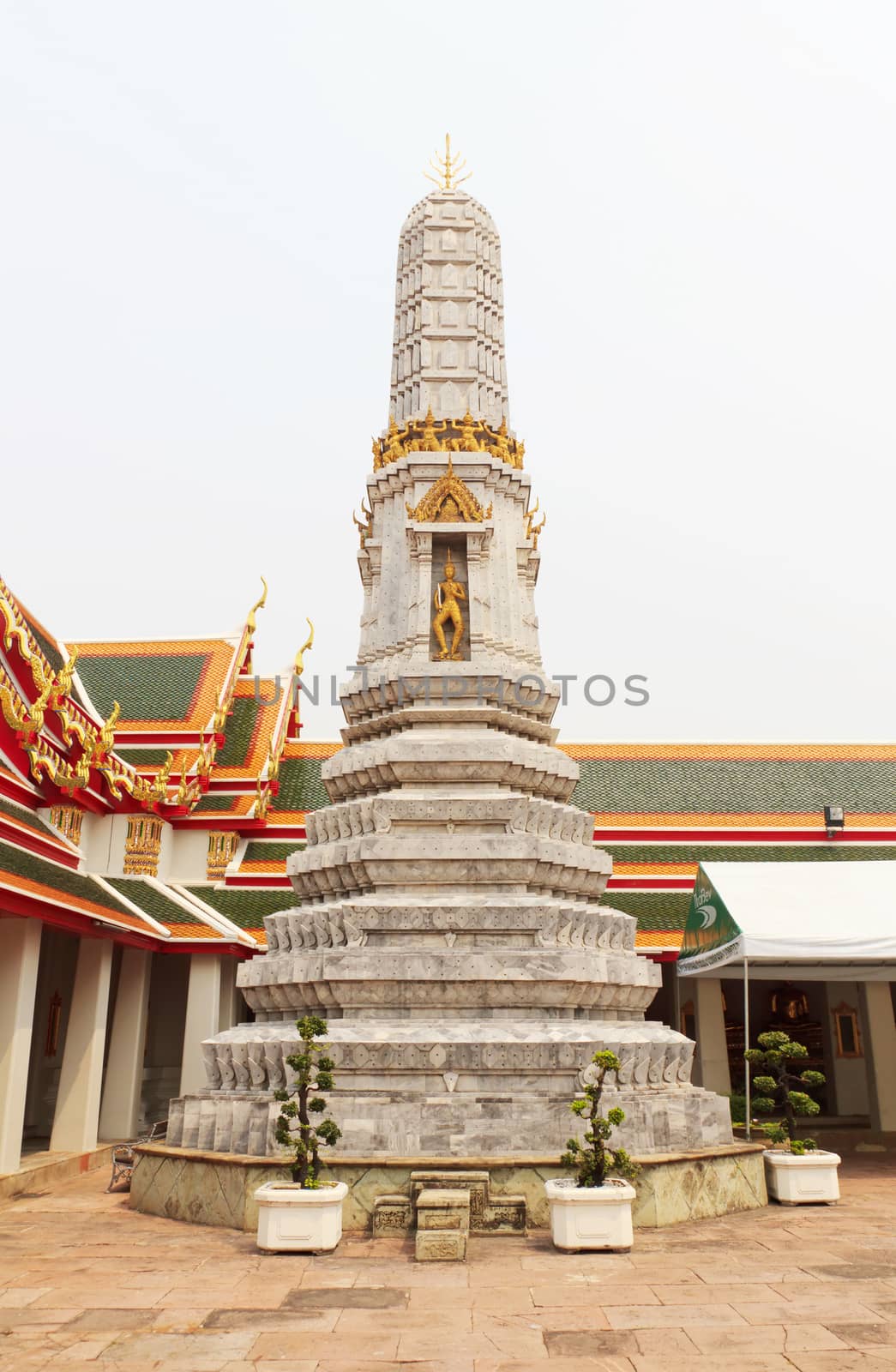 White stupa from Wat Pho in bangkok, Thailand.