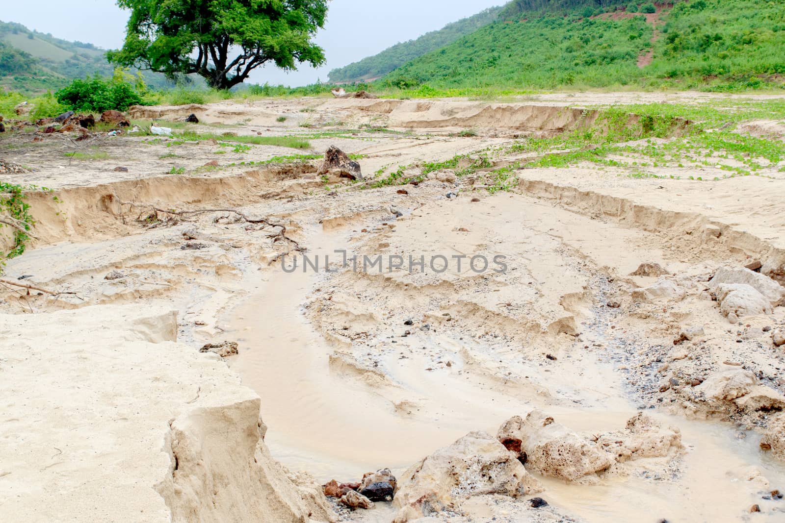 Sand that was eroded over a wide area.