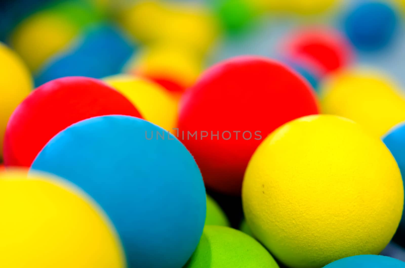 Many colors the ball, toys put together.