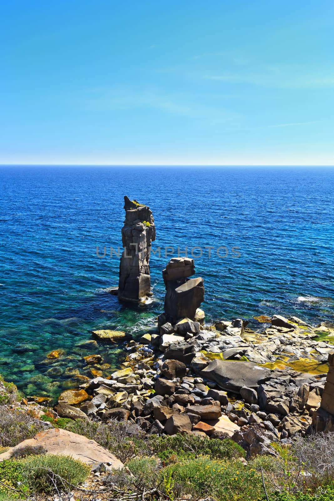 Le Colonne - cliff in San Pietro Island, Sardinia, Italy