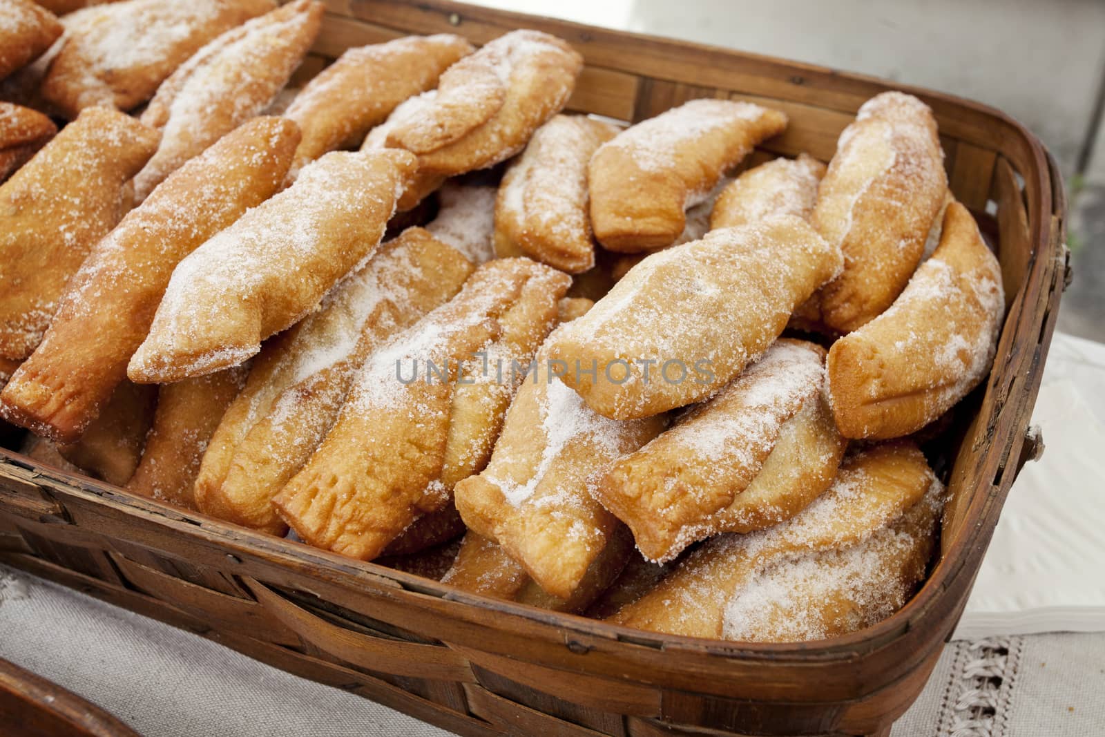 Homemade apple pies, traditional Spanish market. Asturias