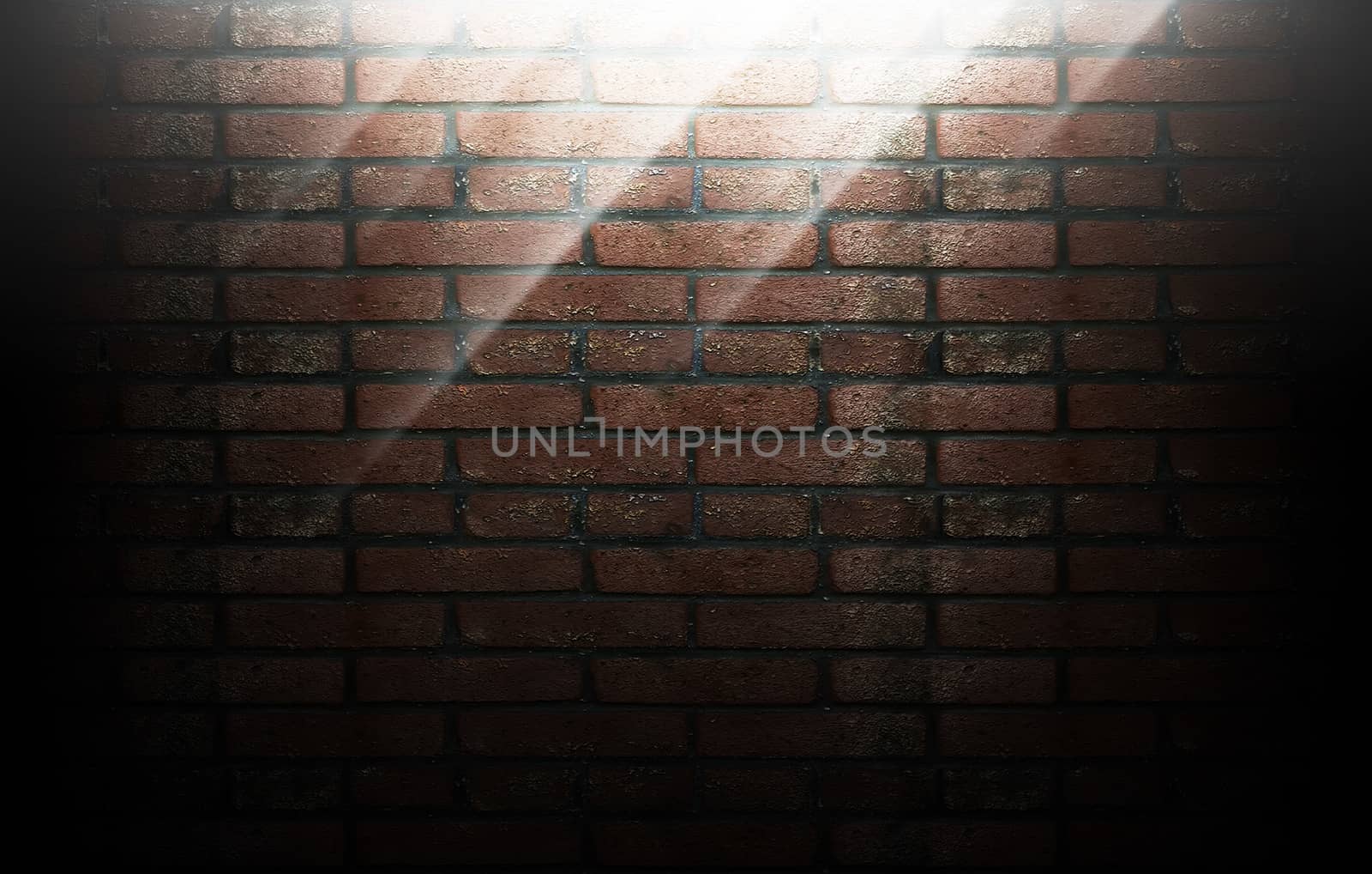 background of brick teny with rays of light