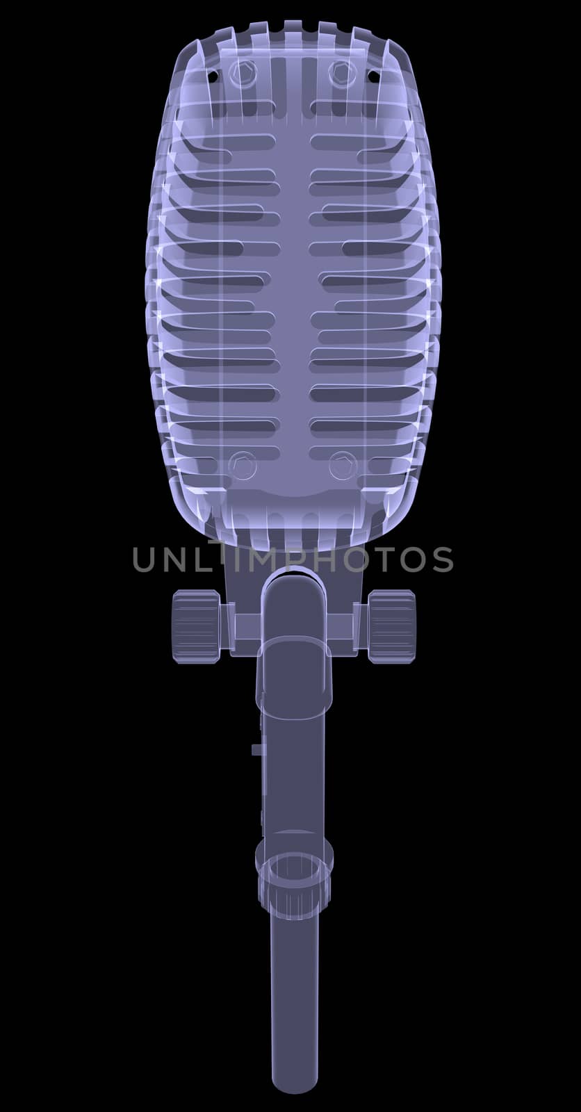 Studio microphone. X-ray isolated render on a white background