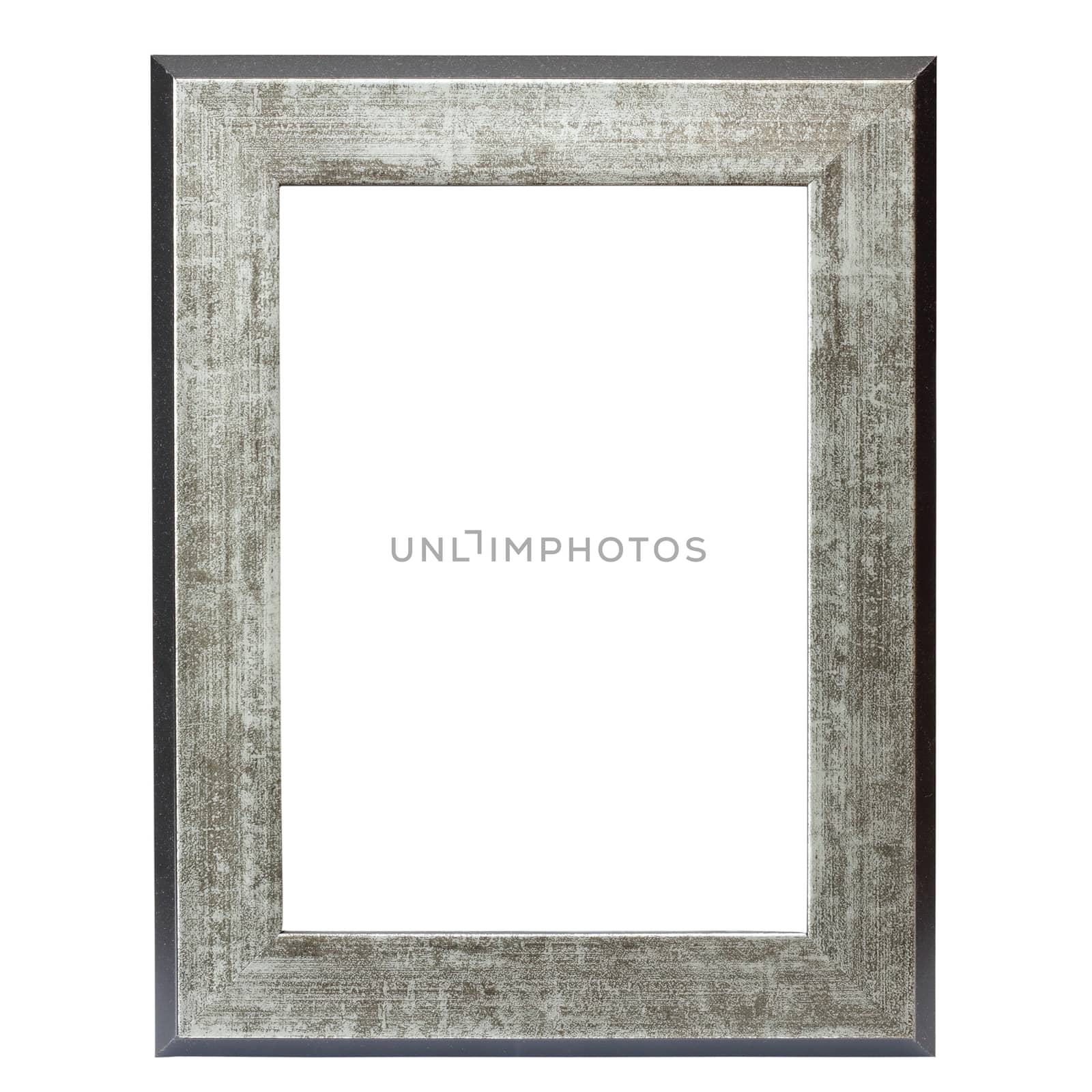 metallic picture frame isolated over white background