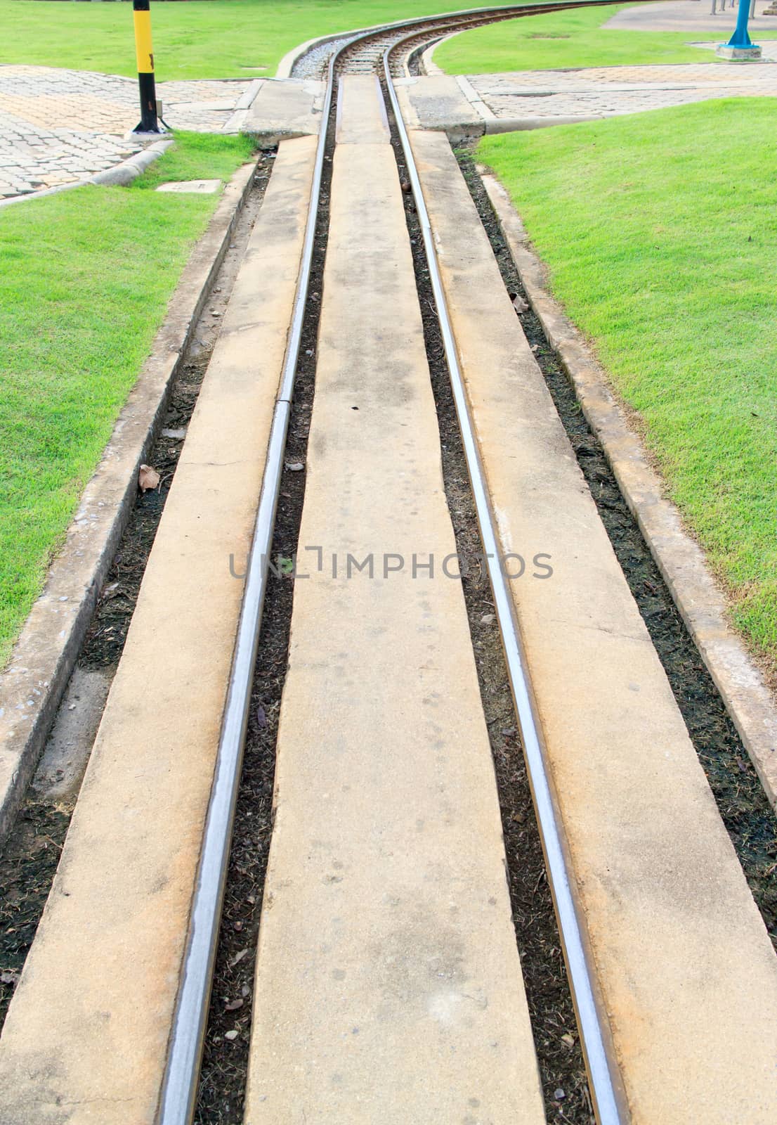 Railroad tracks used for operating small tours.