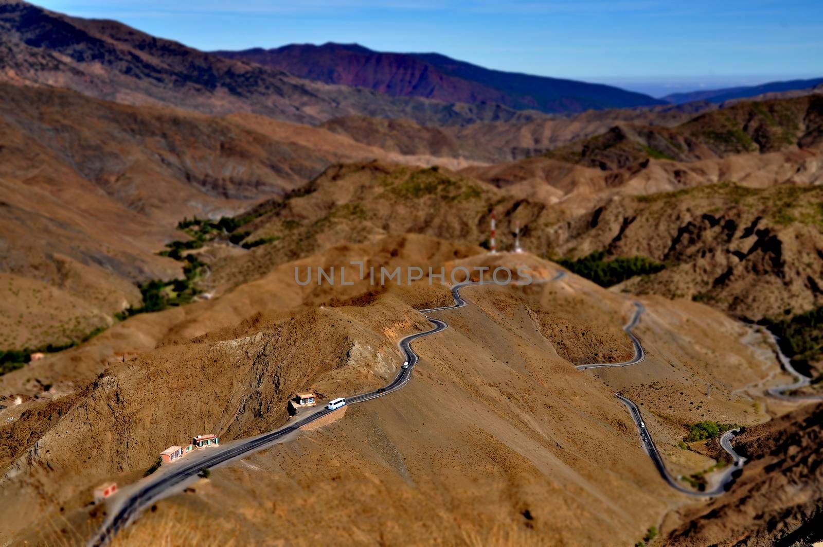 Curly road in the High Atlas mountains in Morocco by anderm