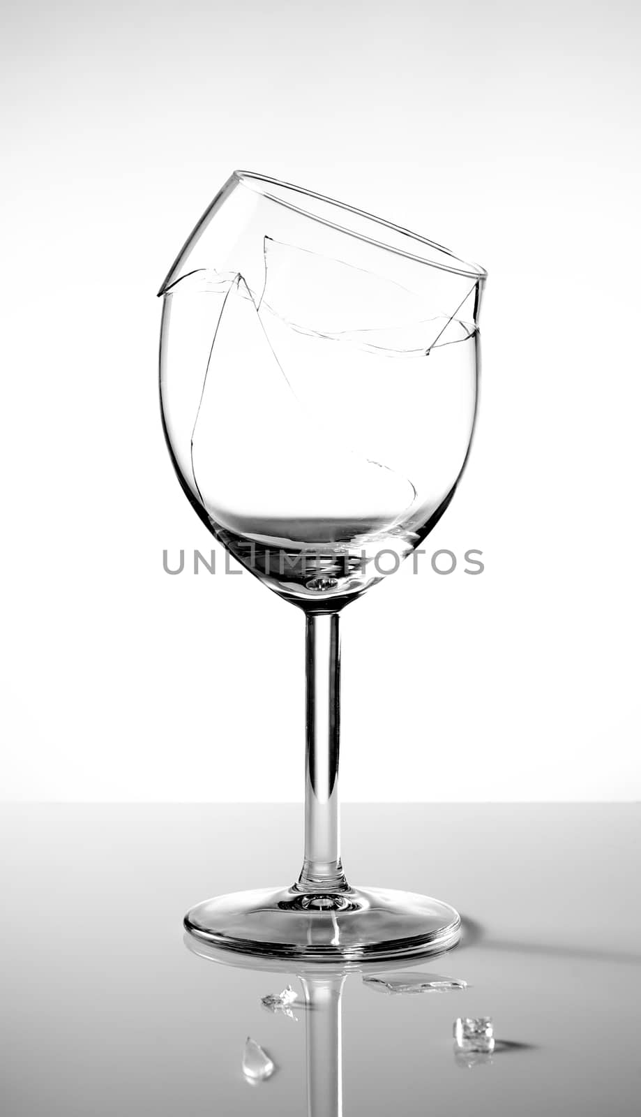 Broken vine glass