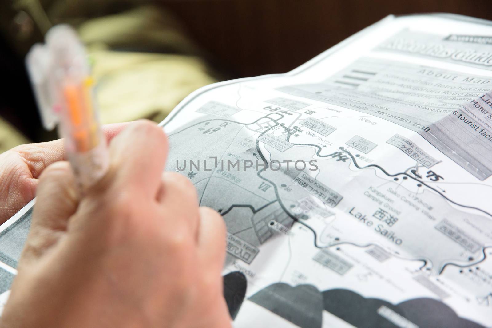 girl looking at map