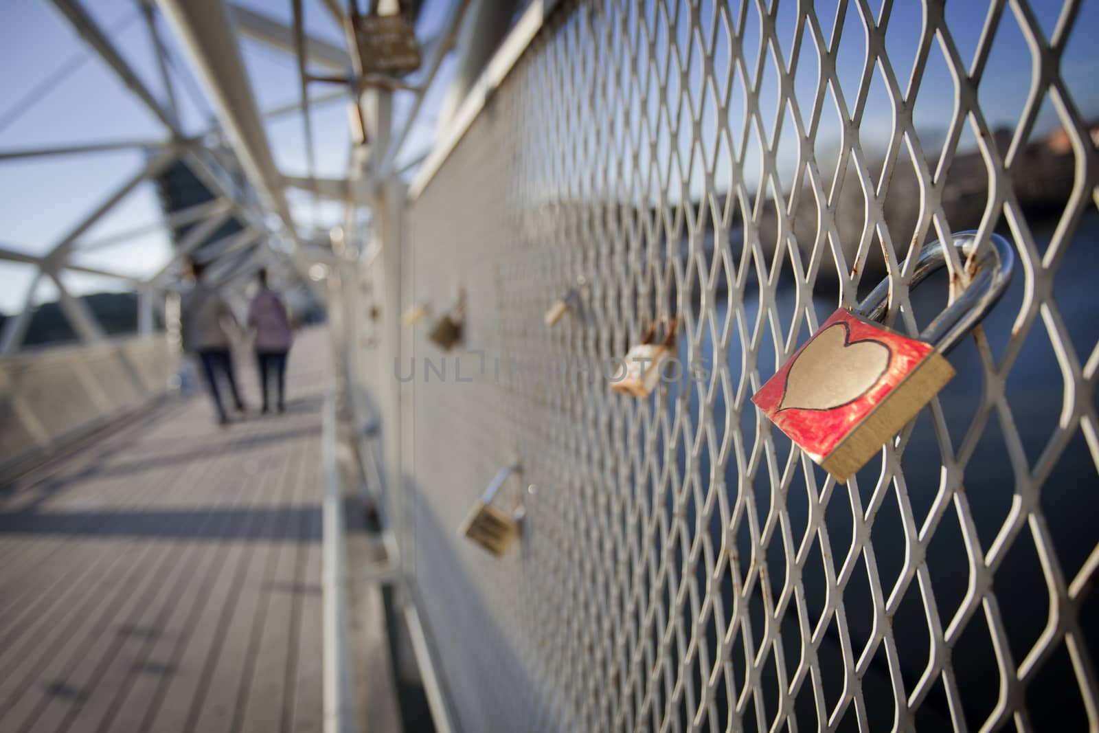 A loving couple sealed their love with a padlock
