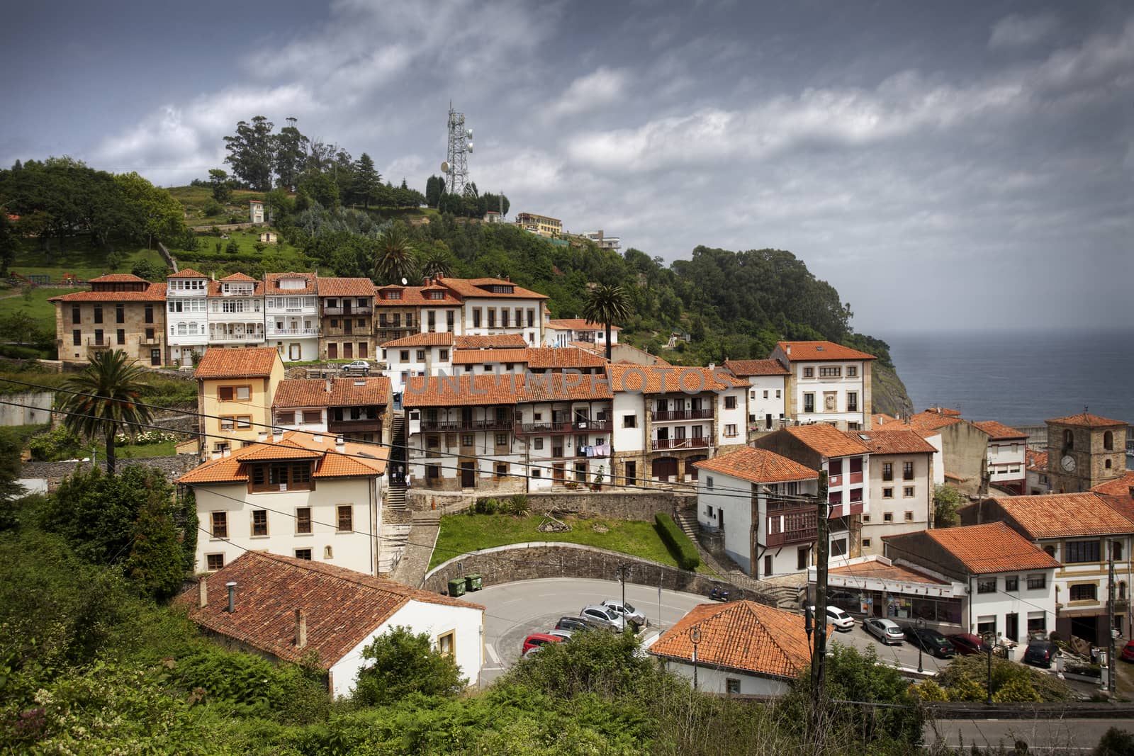 Small fishing village on the Spanish coast, Asturias, Spain.