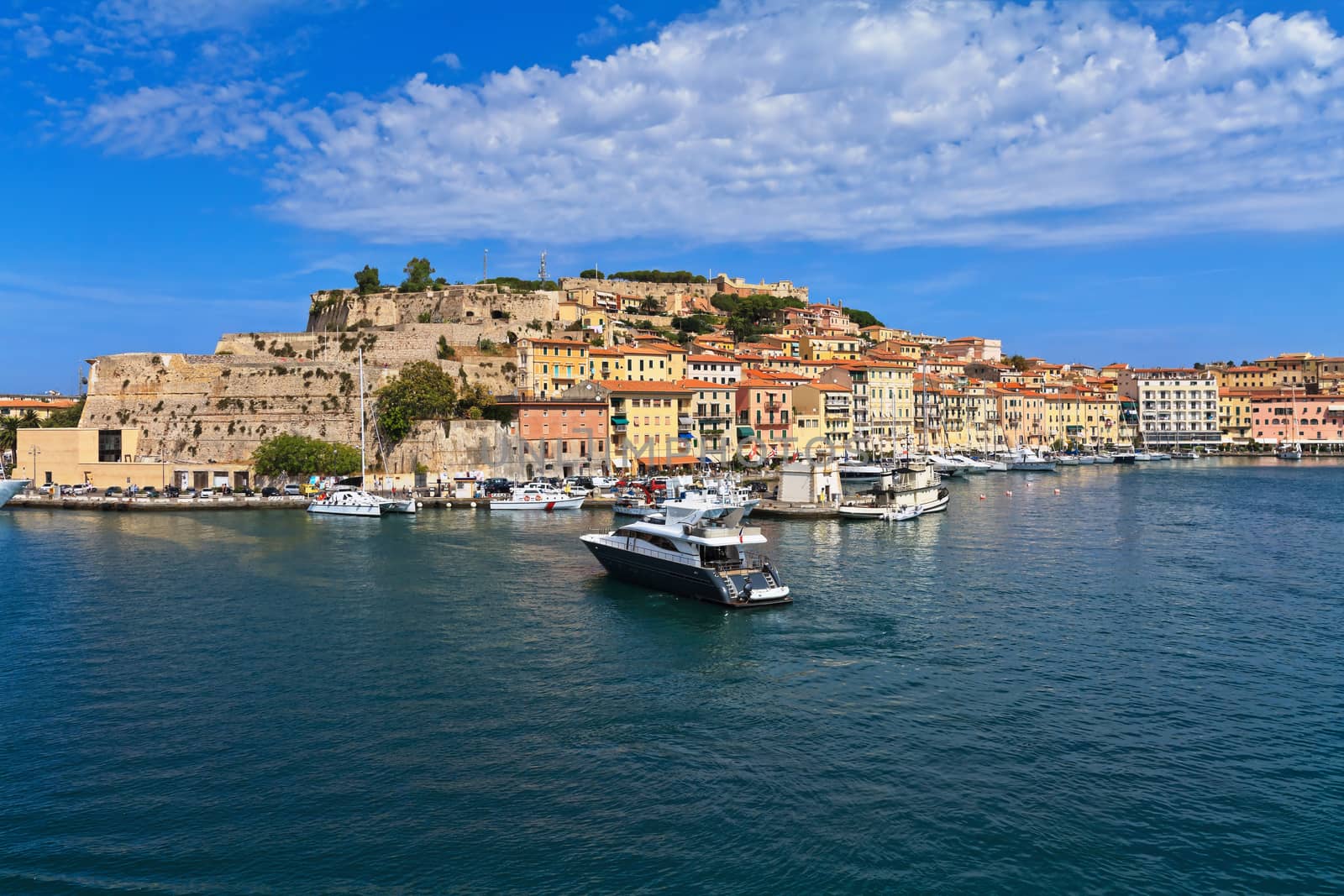 Portoferraio from the sea, Elba island, Tuscany, Italy