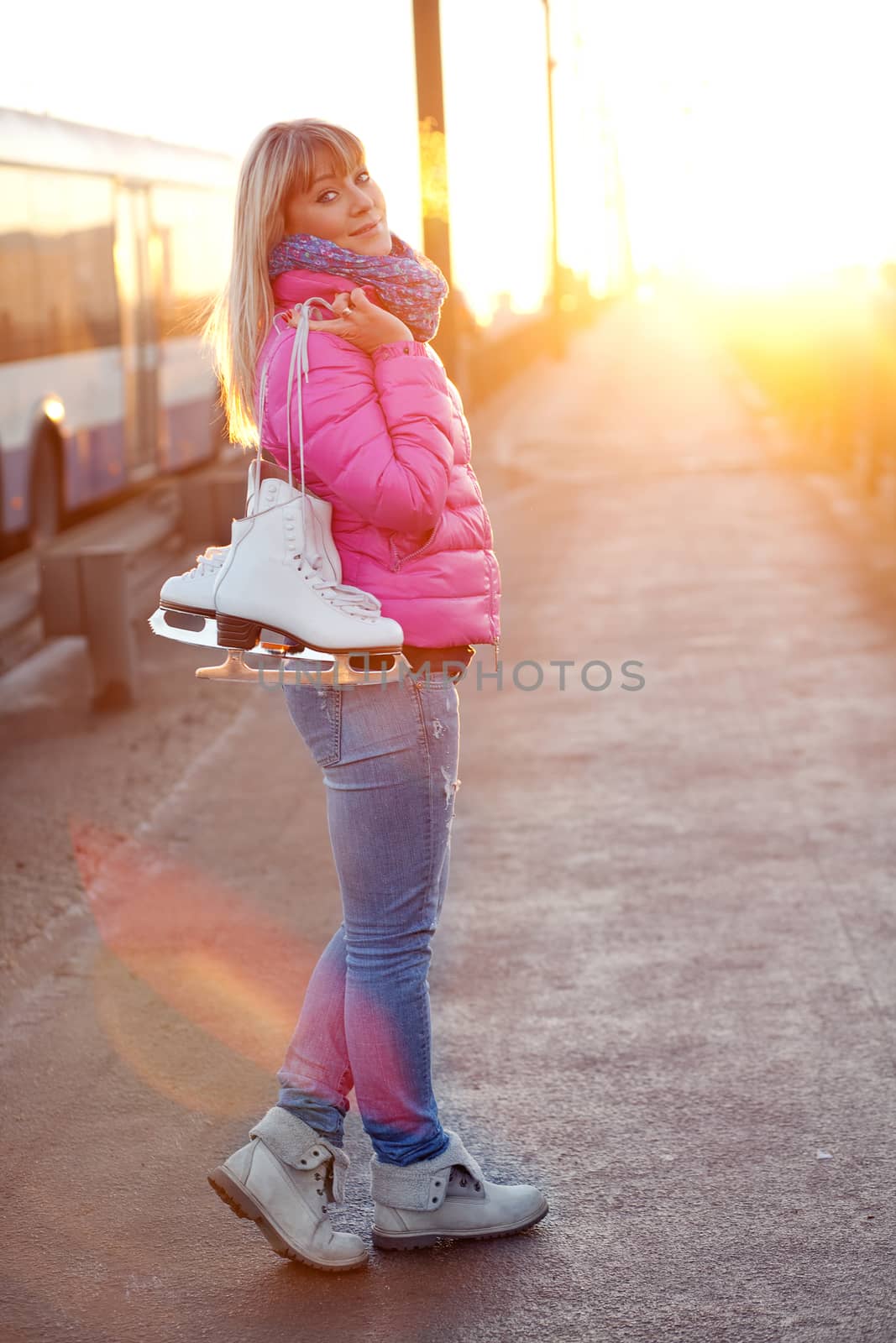 Figure skater girl on the bridge by Kor