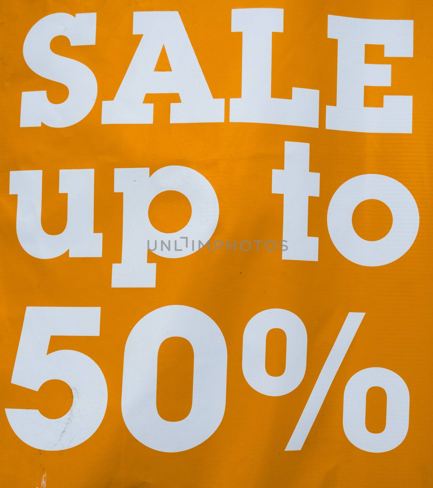 Sale up to 50 Percents Discount Promotion sign by kobfujar