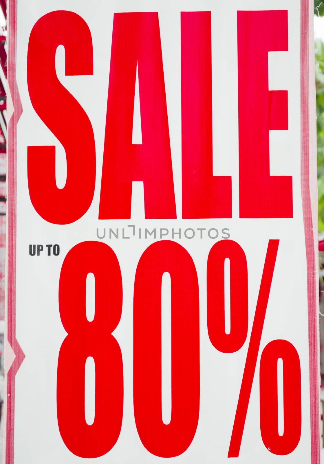 Sale up to 80 Percents Promotion Label
