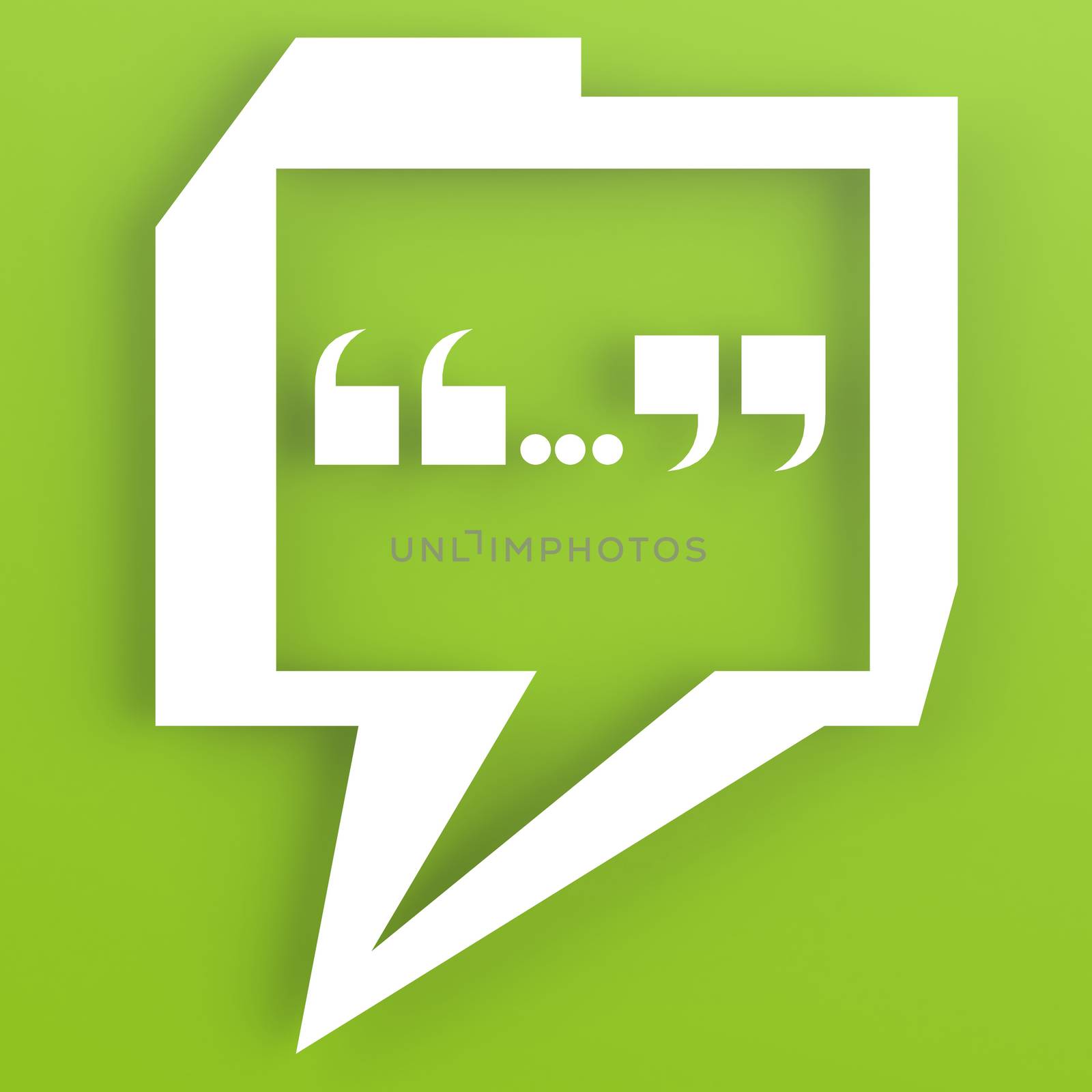 Speech bubble with green color background